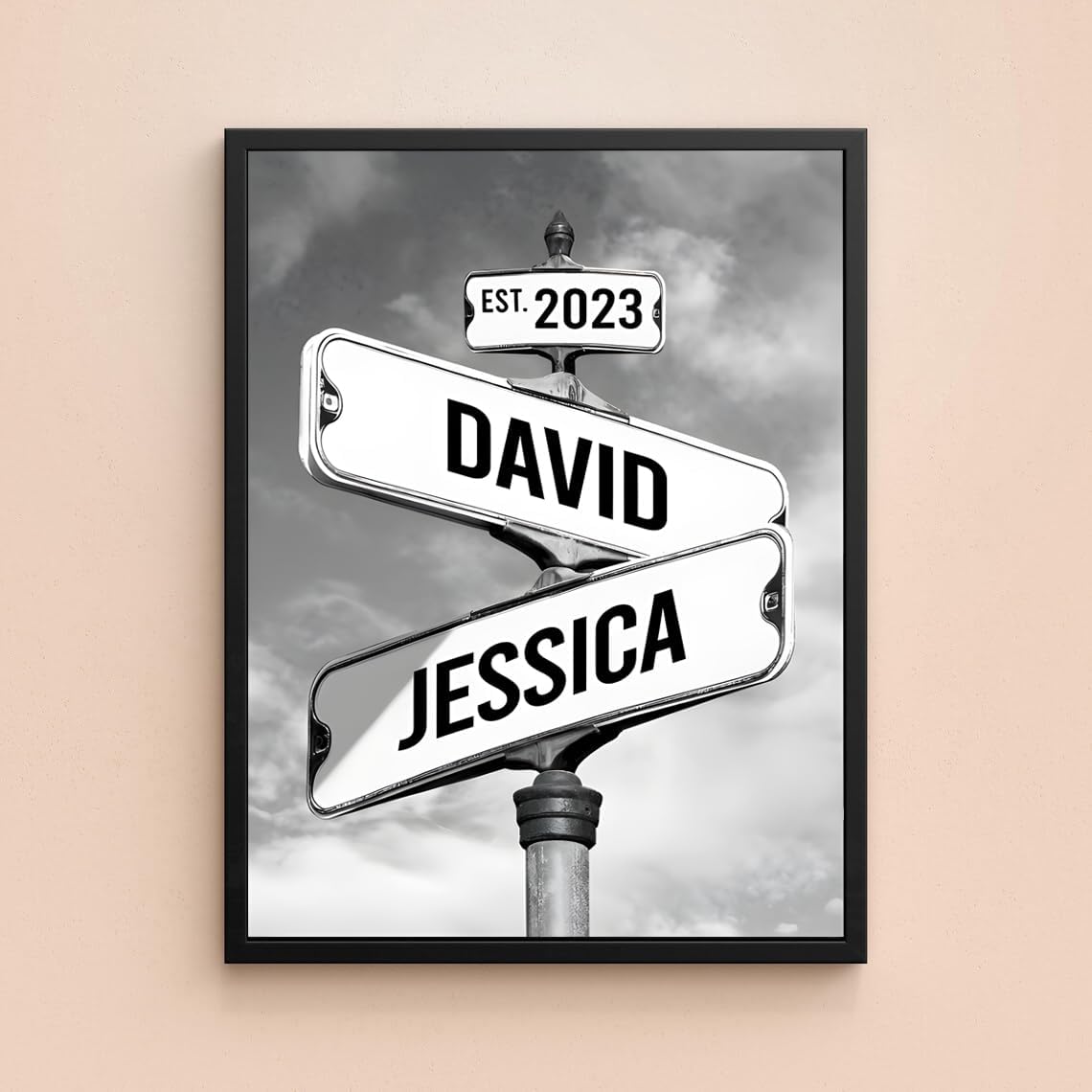 Personalized Vintage Street Sign For Couples Canvas, Best Gift For Сouple, Christmas Gifts for Her Him, Valentines Day Gift for Girlfriend Boyfriend, Wedding Anniversary Street Art Canvas Or Poster