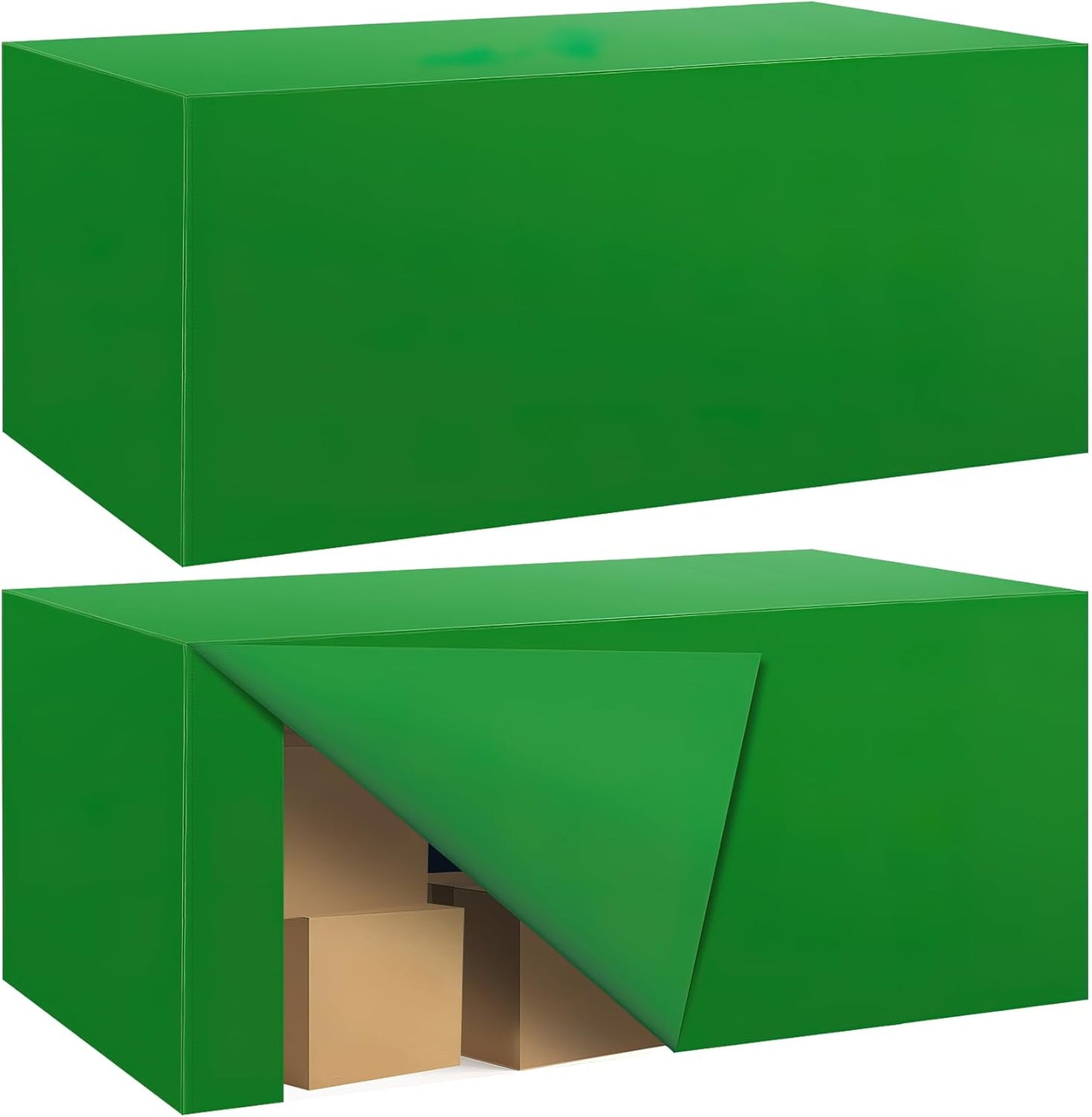 Ascoza 2 Pack Fitted Tablecloth for 8 Foot Rectangle Tables 96 x 30 Inch Emerald Table Covers Water Resistant Polyester Table Cloth for Wedding, Parties,Display, Trade Show (Emerald)