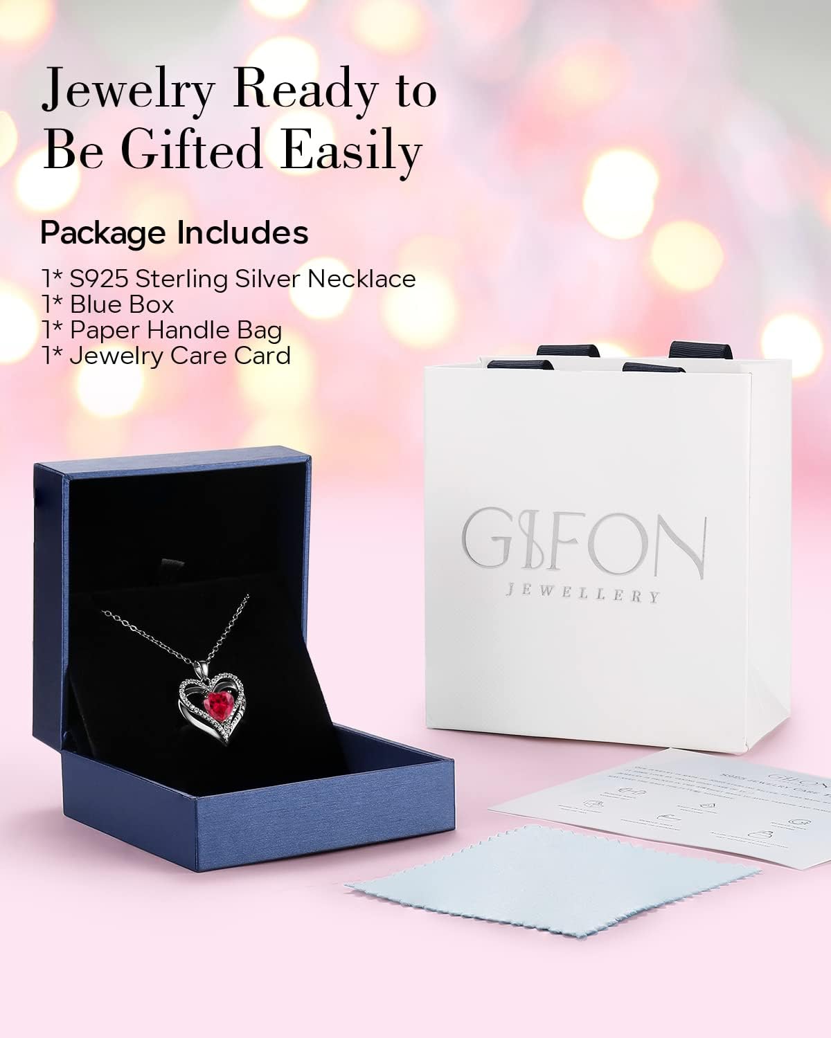 S925 Sterling Silver Necklace for Women, Wife Jewelry Rose Gold, Mom Birthday Valentines Mothers Day Gifts, Girlfriend Necklaces, Daughter Heart Jewel, Anniversary for Her