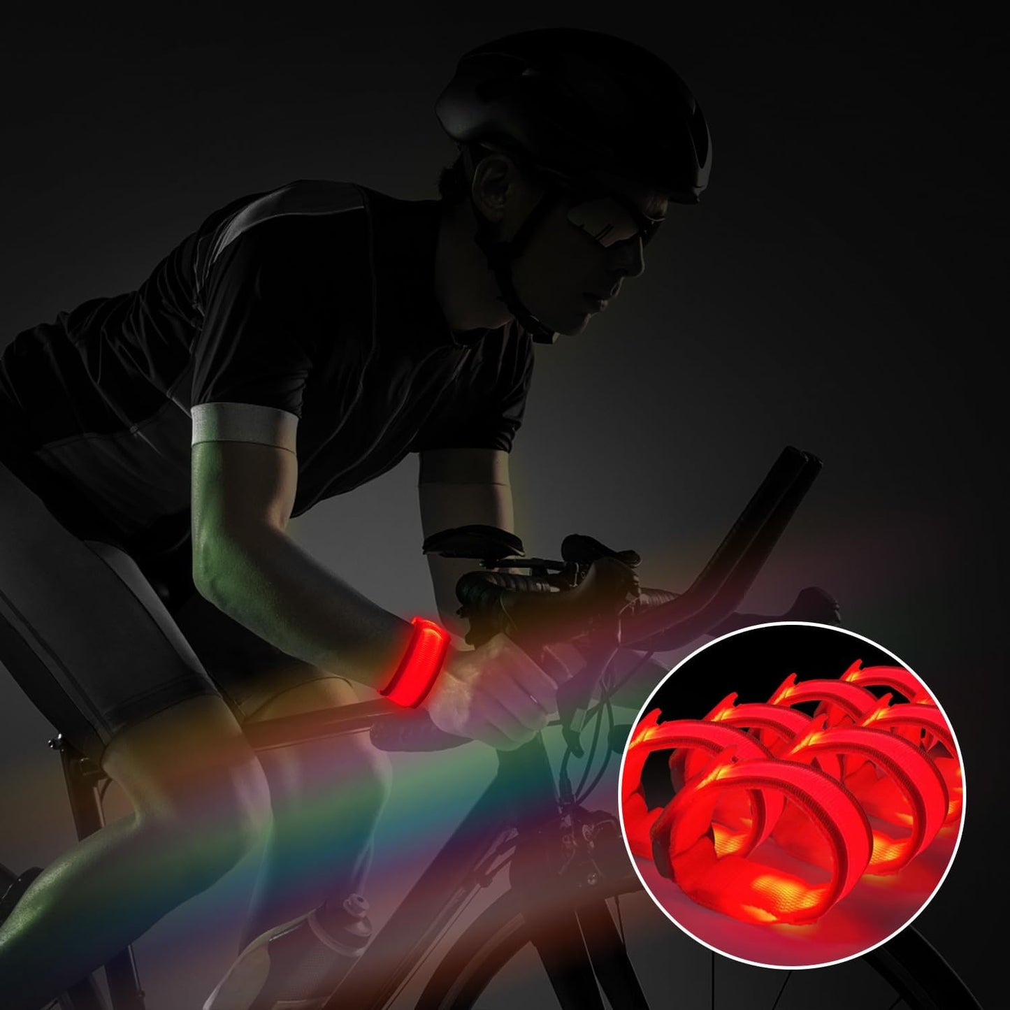 M.best 8pcs LED Light Up Bracelets Glow Flashing Wristbands Glow in The Dark Party Supplies for Wedding, Raves, Concert, Camping,Sporting Events, Party Red