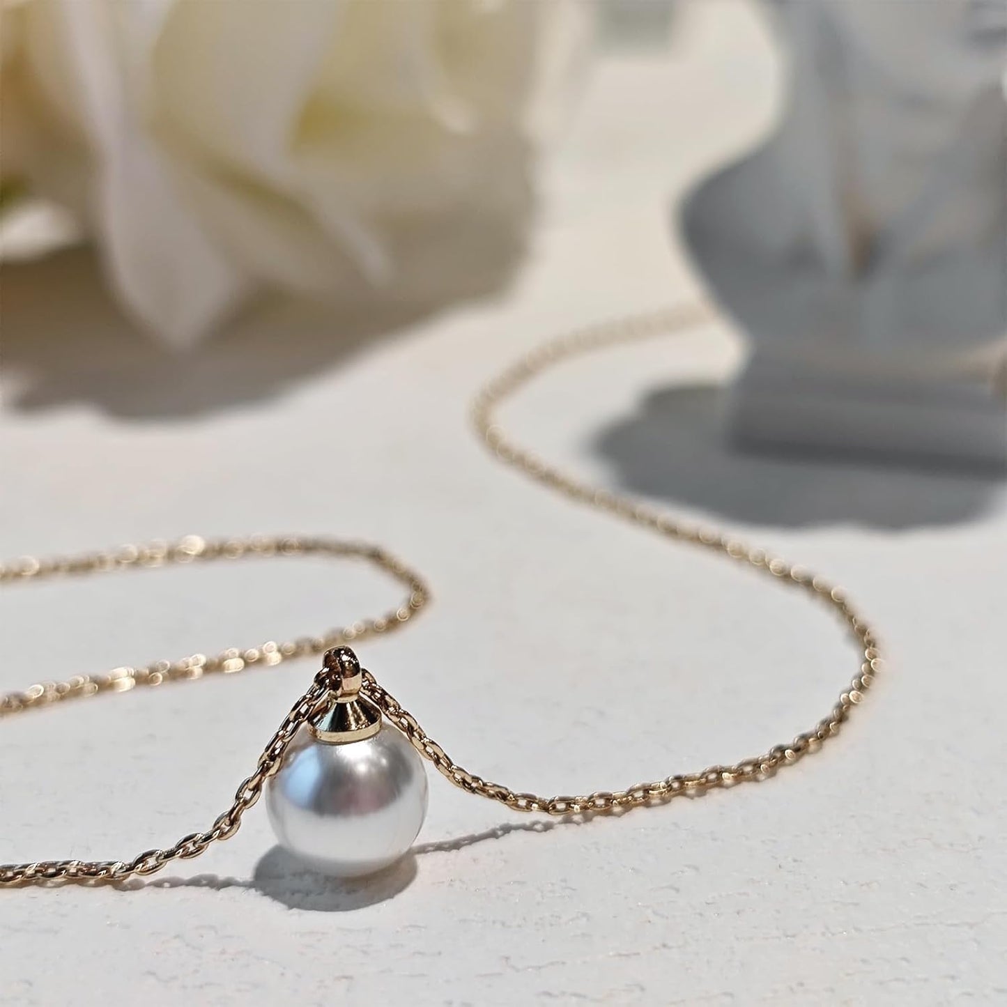 Gold Jewelry Set for Women - Dainty 14K Gold Plated Pearl Necklace and Earring Set with Drop Earrings, Bracelets, Choker Necklace - Wedding Jewelry Gift