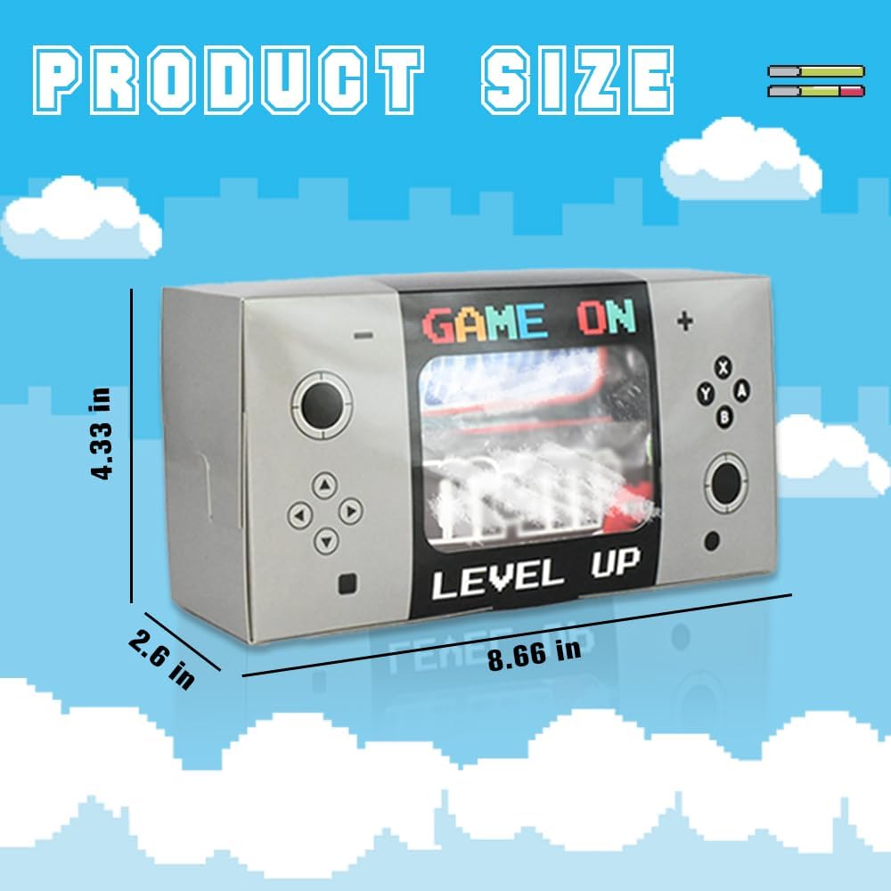 Shescrzionu Video Game Party Favors Boxes 12 PCS-Perfect Party Favor Boxes with Window,Game On Birthday Decorations Video Game Birthday Decorations,Game Bags,Video Game Gifts Aa07