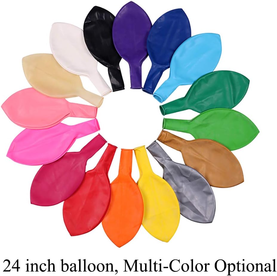 24 Inch Latex Round Balloons 10 Pack Macaron Blue Thick Big Balloons for Photo Shoot Wedding Baby Shower Birthday Party Decorations by IN-JOOYAA