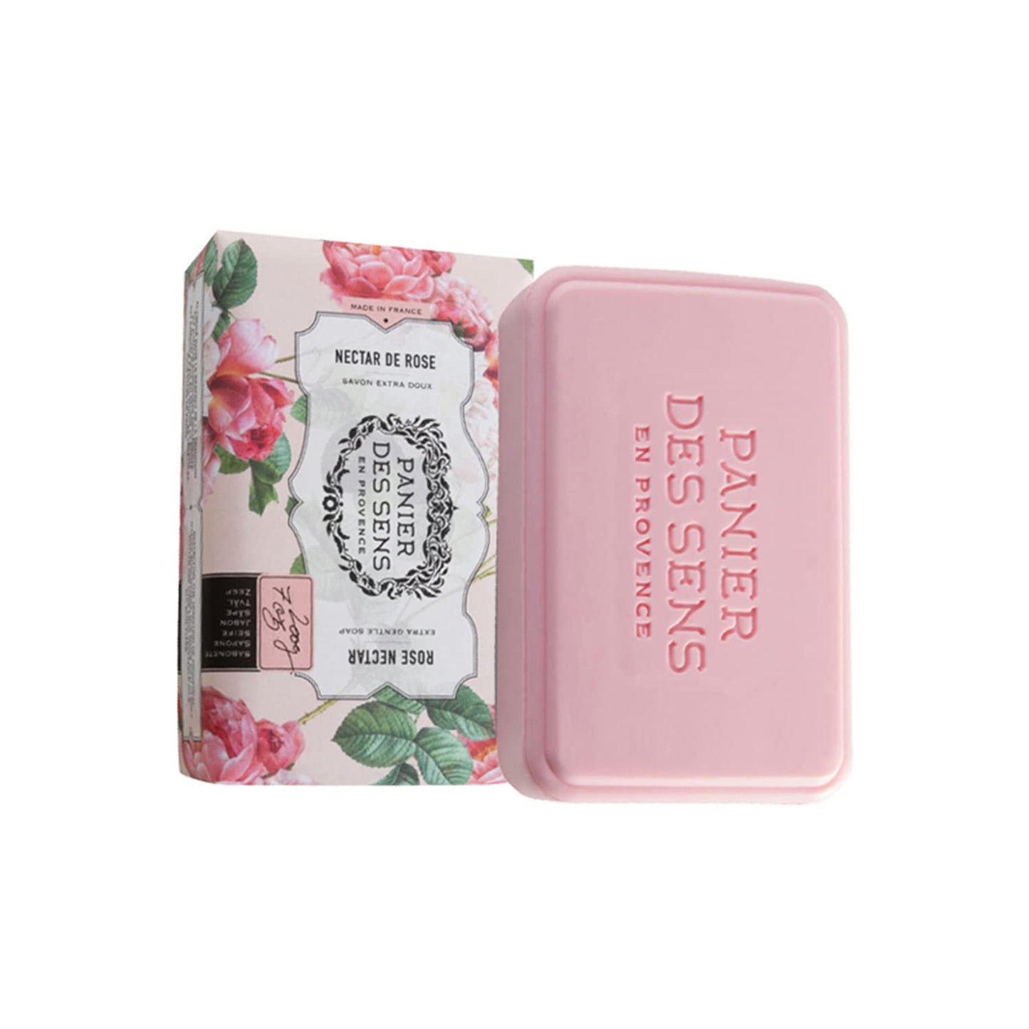 Panier des Sens Rose Shea butter natural bar soap, bath & body soap bars - Made in France 95% natural - 2 bars, 7oz/200g each