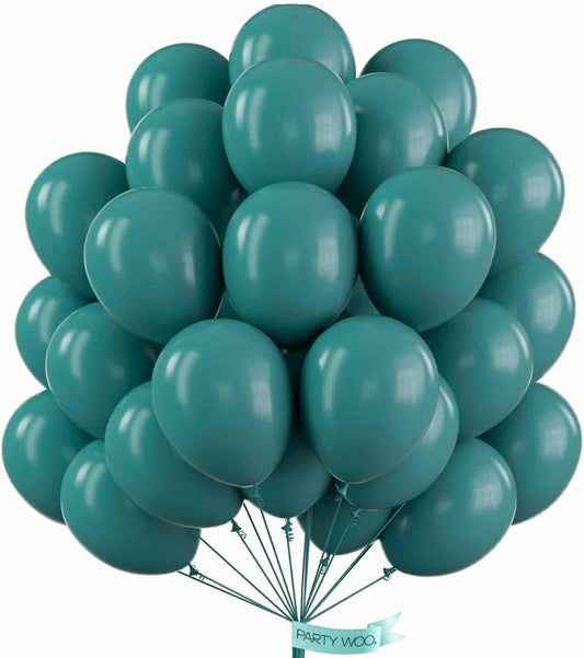 PartyWoo Slate Blue Balloons 50 pcs 12 Inch Dusty Blue Green Balloons for Graduation Baby Shower Wedding Birthday Under the Sea Gender Reveal Boho Party Decorations Blue-F22