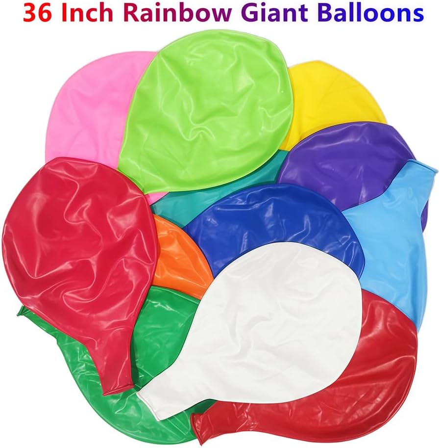 25 Pack 36 Inch Giant Balloons Latex Large Assorted Color Rainbow Big Balloon 12 Kinds Colorful for Birthday Wedding Baby Shower Anniversaries Store Party Decorations