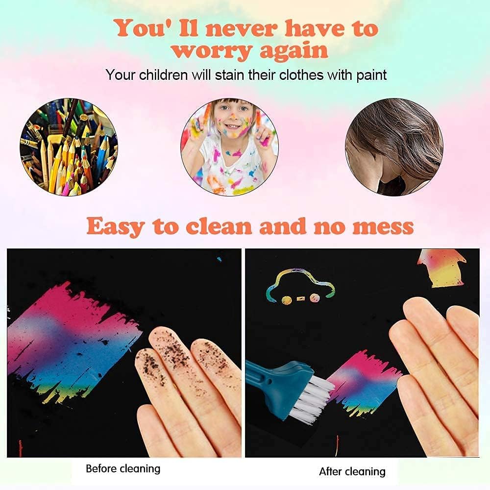 Mocoosy 60 PCS Rainbow Scratch Art Paper for Kids, Magic Scratch Paper Set Art Craft Supplies, Black Scratch Sheets Party Game Activities Christmas Birthday Gifts Girls Boys 3 4 5 6 7 8 9 10 Years Old