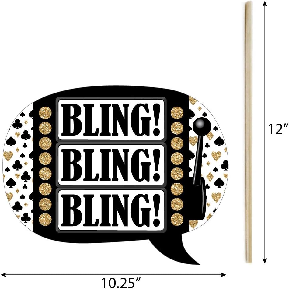 Big Dot of Happiness Funny Vegas Before Vows - Las Vegas Bridal Shower or Bachelorette Party Photo Booth Props Kit - 10 Piece