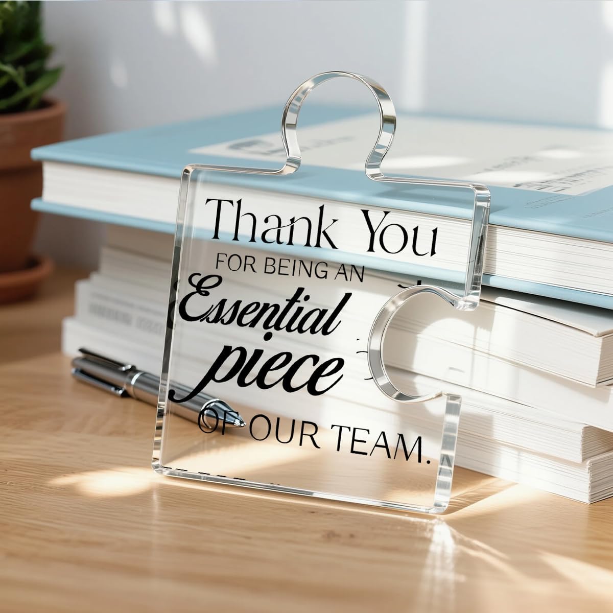 Team Appreciation Gifts for Employees, Thank You Gift for Coworkers, Best Teams Ever Gifts Thank You for Being an Essential Piece of Our Team Acrylic Puzzle Piece Plaque Office Decor