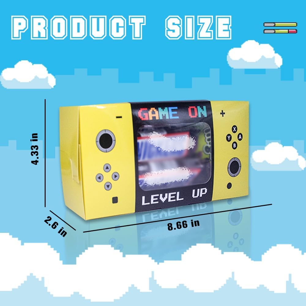 Shescrzionu Video Game Party Favors Boxes 12 PCS-Perfect Gamer Favor Boxes with Window, Game On Birthday Decorations Video Game Birthday Decorations,Game Bags,Video Game Gifts Aa15