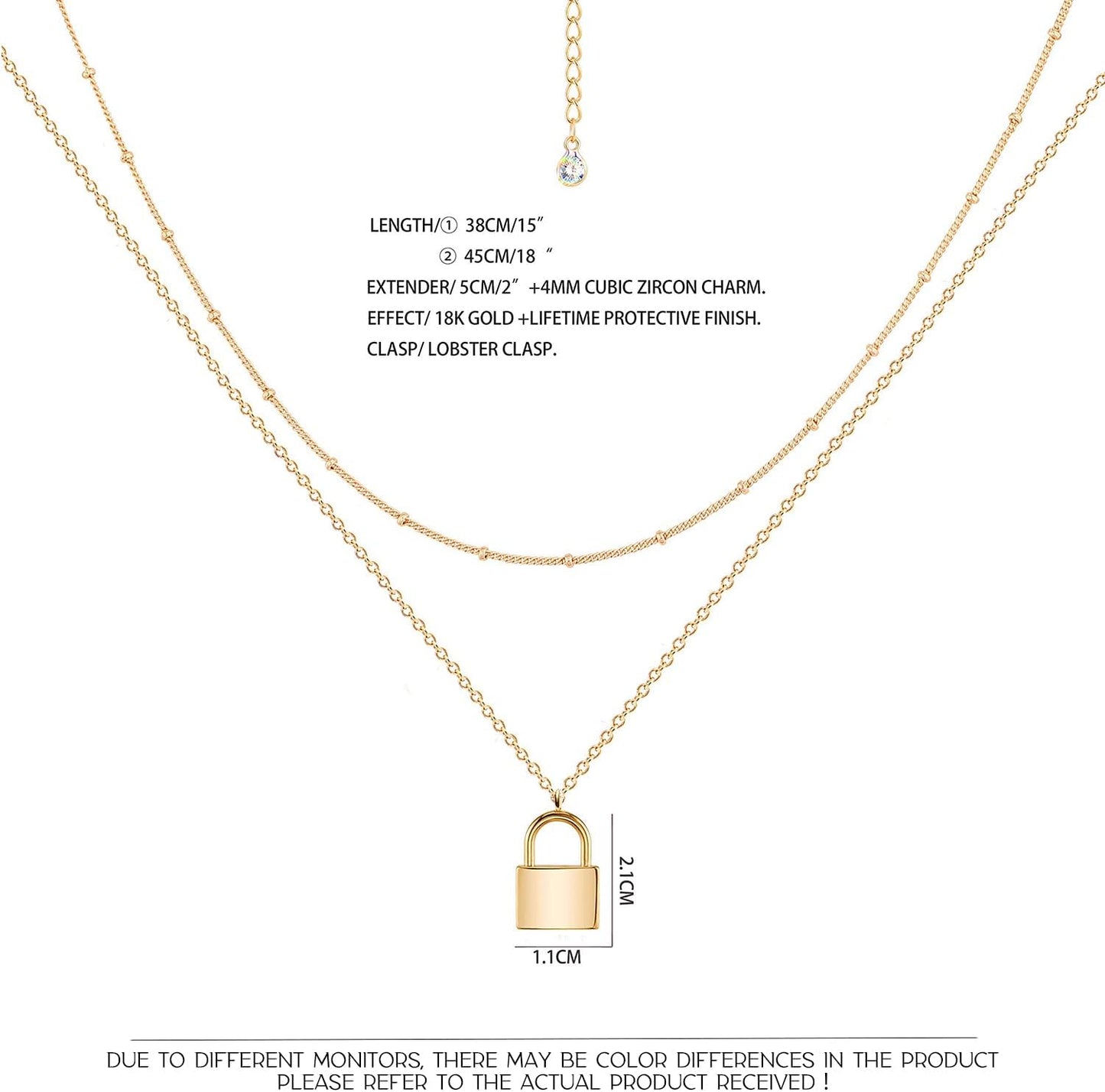 MEVECCO Layered Heart Necklace Pendant Handmade 18k Gold Plated Dainty Gold Choker Arrow Bar Layering Long Necklace for Women