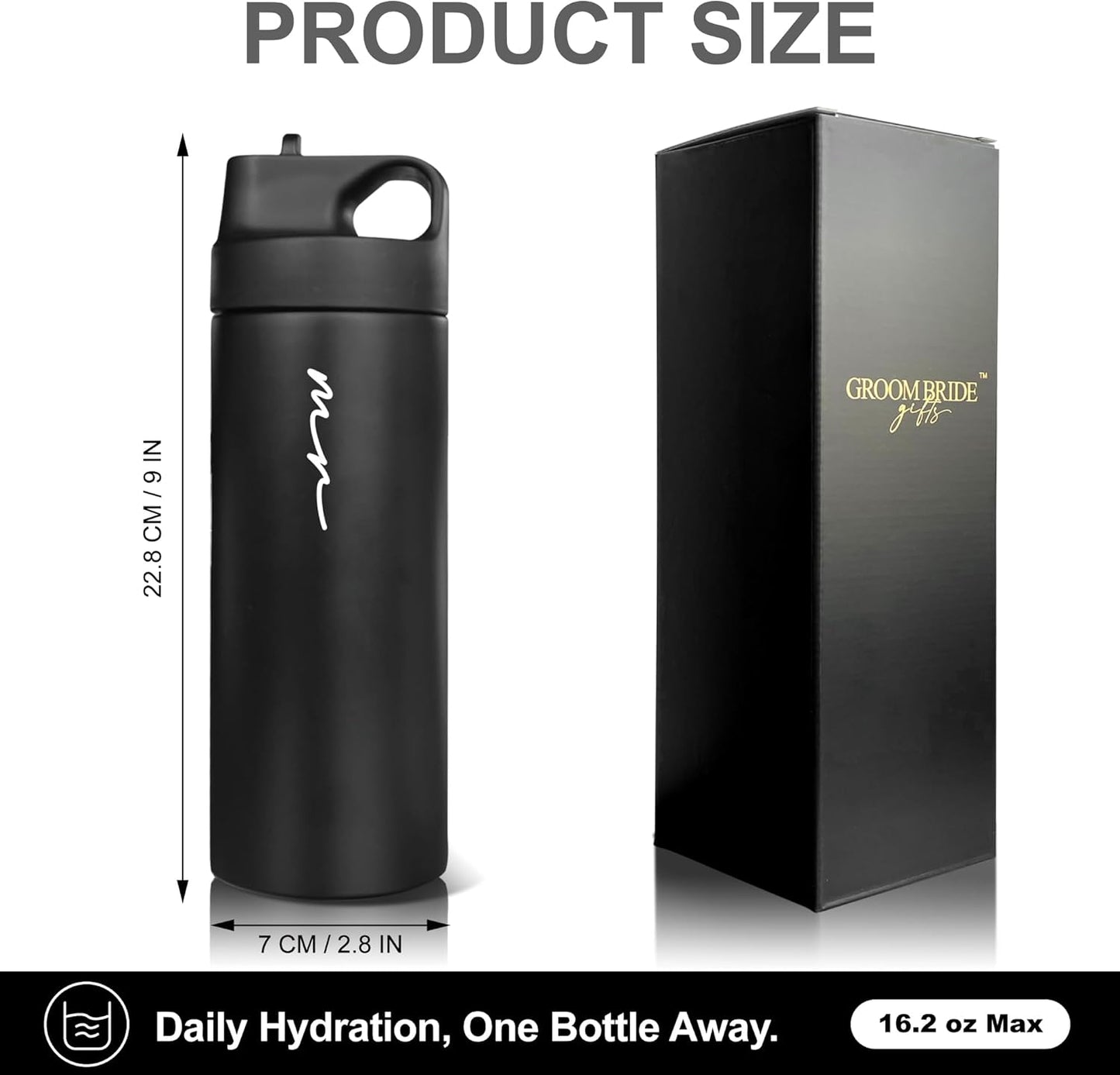 Mr and Mrs Water Bottles - Wedding Gifts for Bride and Groom - Gifts for Bridal Shower Engagement Wedding and Married Couples Anniversary