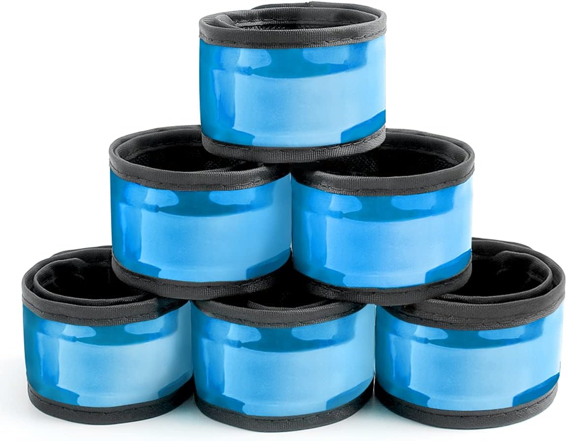 esonstyle Pack of 6 LED Light Up Band Slap Bracelets Night Safety Wrist Band for Cycling Walking Running Concert Camping Outdoor Sports