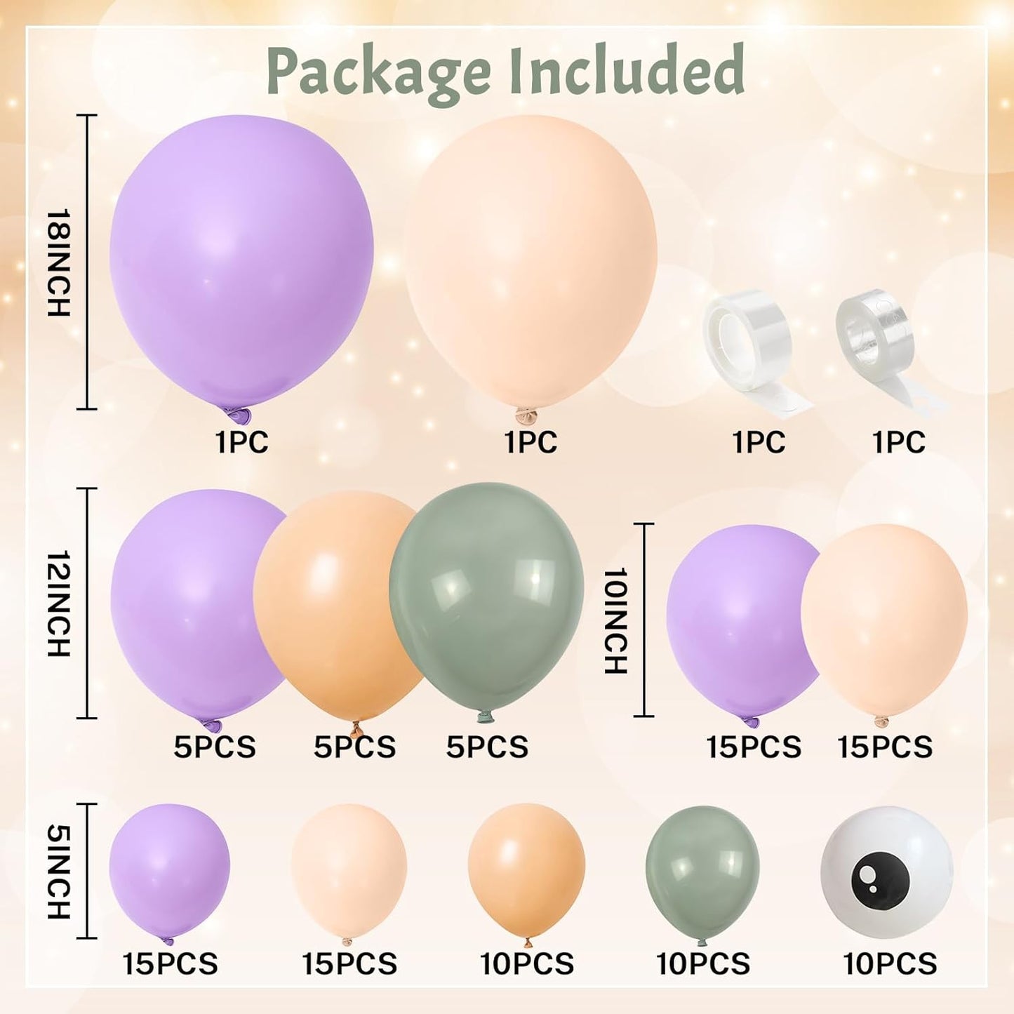 Monster Balloons Arch Kit, Pastel Green Pink Purple Balloon Garland Light Mint Green Pastel Orange Nude Balloons Eyeball Balloon for Monster Cartoon Party Inc Decorations Kids Birthday Party Supplies