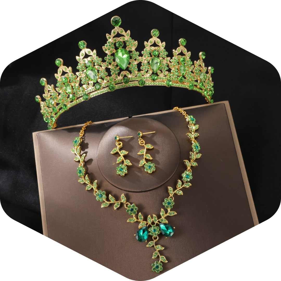 Kamirola Tiaras and Crowns for Women,Tiaras Earrings Necklace, Crystal Bridal Jewelry Set, Costume Party Halloween Prom Pageant Jewelry for Women(TR45)