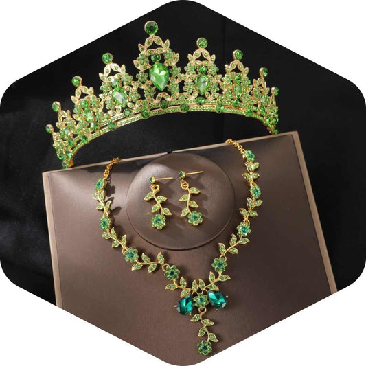 Kamirola Tiaras and Crowns for Women,Tiaras Earrings Necklace, Crystal Bridal Jewelry Set, Costume Party Halloween Prom Pageant Jewelry for Women(TR45)