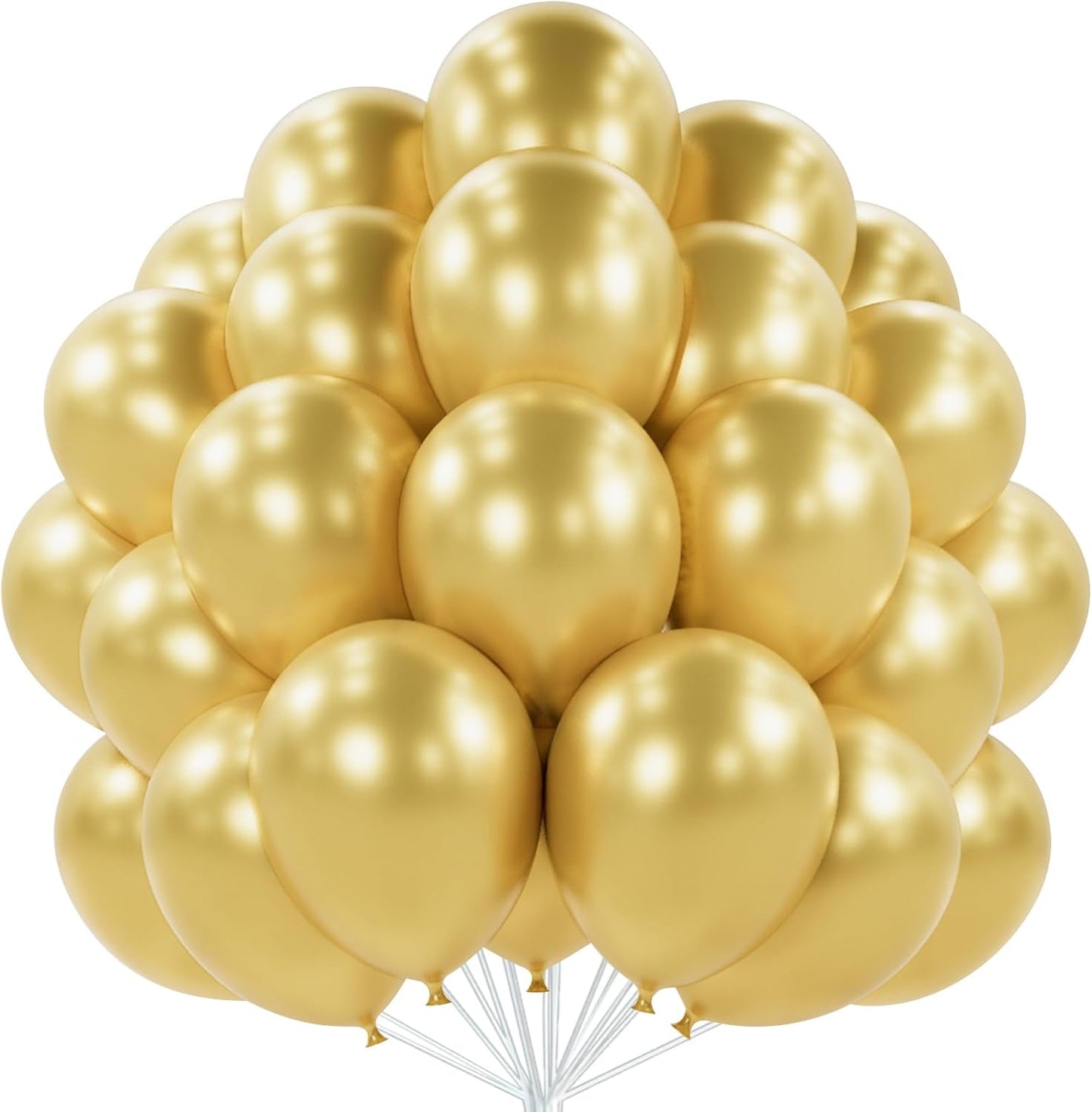 PartyWoo Metallic Gold Balloons 50 pcs 12 Inch Light Gold Balloons for Graduation Baby Shower Gender Reveal Christmas Wedding New Year Anniversaries Birthday Party Decorations Gold-G129