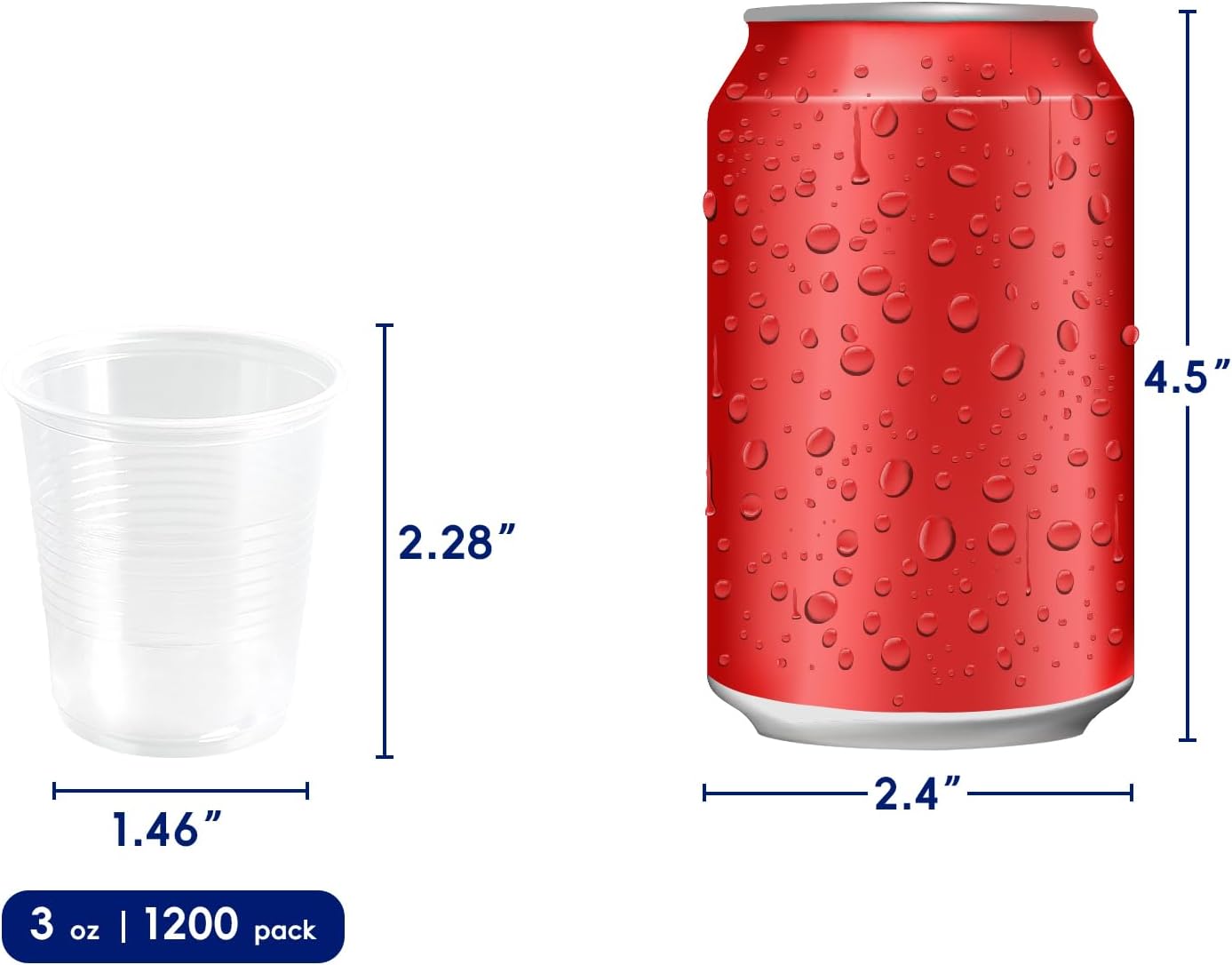 JOLLY CHEF 𝟏𝟐𝟎𝟎 𝐏𝐚𝐜𝐤 3 oz Clear Plastic Cups, Disposable Mouthwash Cups for Any Occasion, Small Bathroom Cold Party Drinking Tumblers for Tasting, Drinking and Party