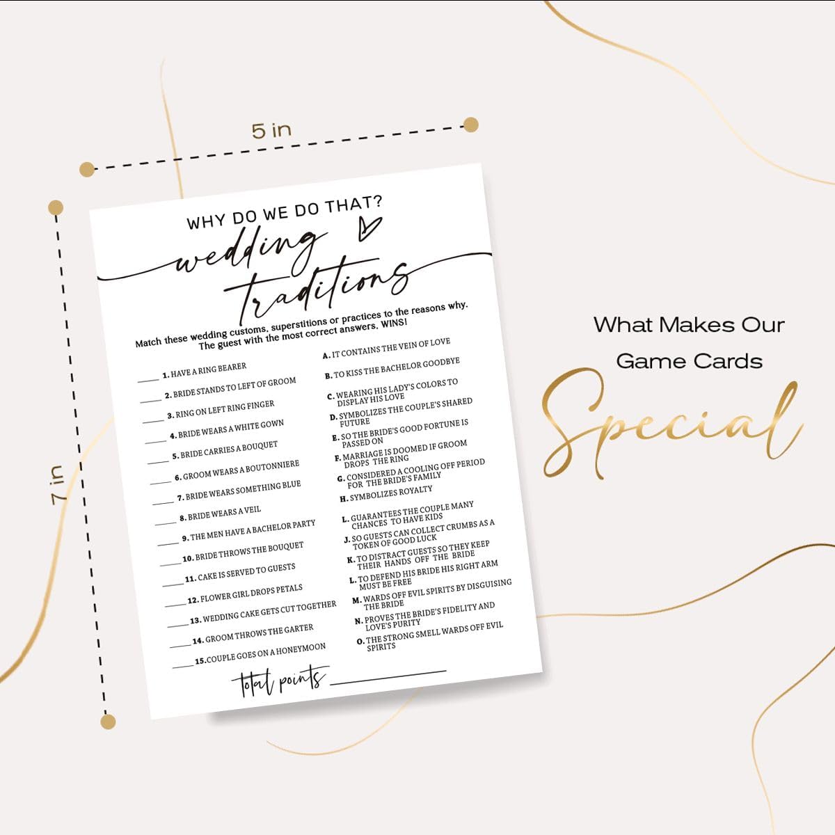 Wedding Shower Games Cards, Wedding Traditions Why Do We Do That, 25 Game Cards with 1 Answer Card, Engagement Party Wedding Games for Guests, Minimalist White Wedding Party Supplies - A08