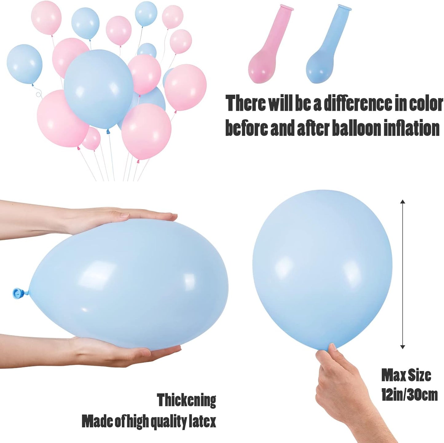 CANREVEL Gender Reveal Pink and Blue Balloons 120 pcs Macaron Blue Pink Latex Balloons Garland Arch kit for Baby Shower Birthday Bridal Shower Wedding Anniversary Party Decorations