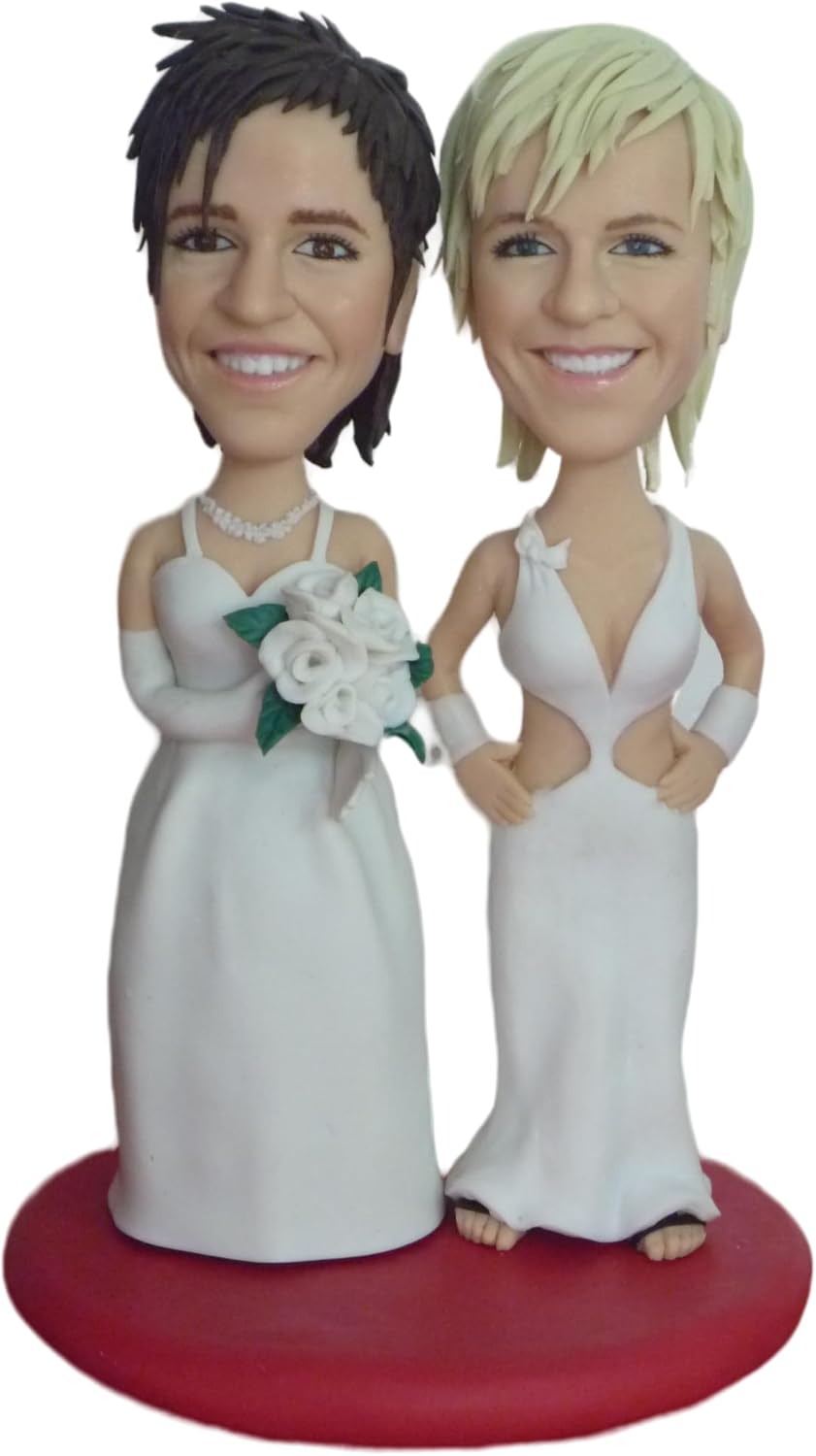 Custom Bobblehead Figurine For Groom and Bride Fully Customizable wedding cake topper， Wedding Couple Custom dolls, personalized custom bobbleheads sculpture holiday gifts ，Wedding anniversary doll