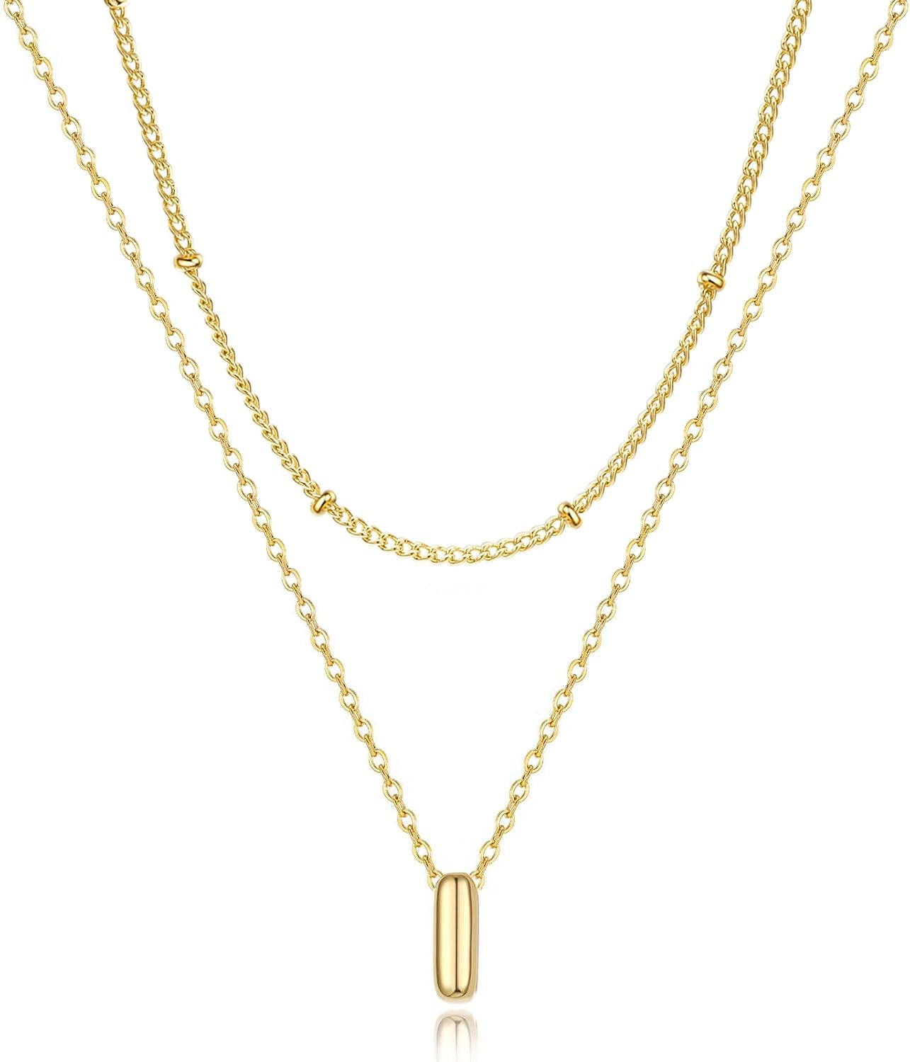 Bubble Letter Necklace Layered Initial Necklaces for Women Dainty Cute Choker Pendant Stack Jewelry Teen Gift Trendy Stuff