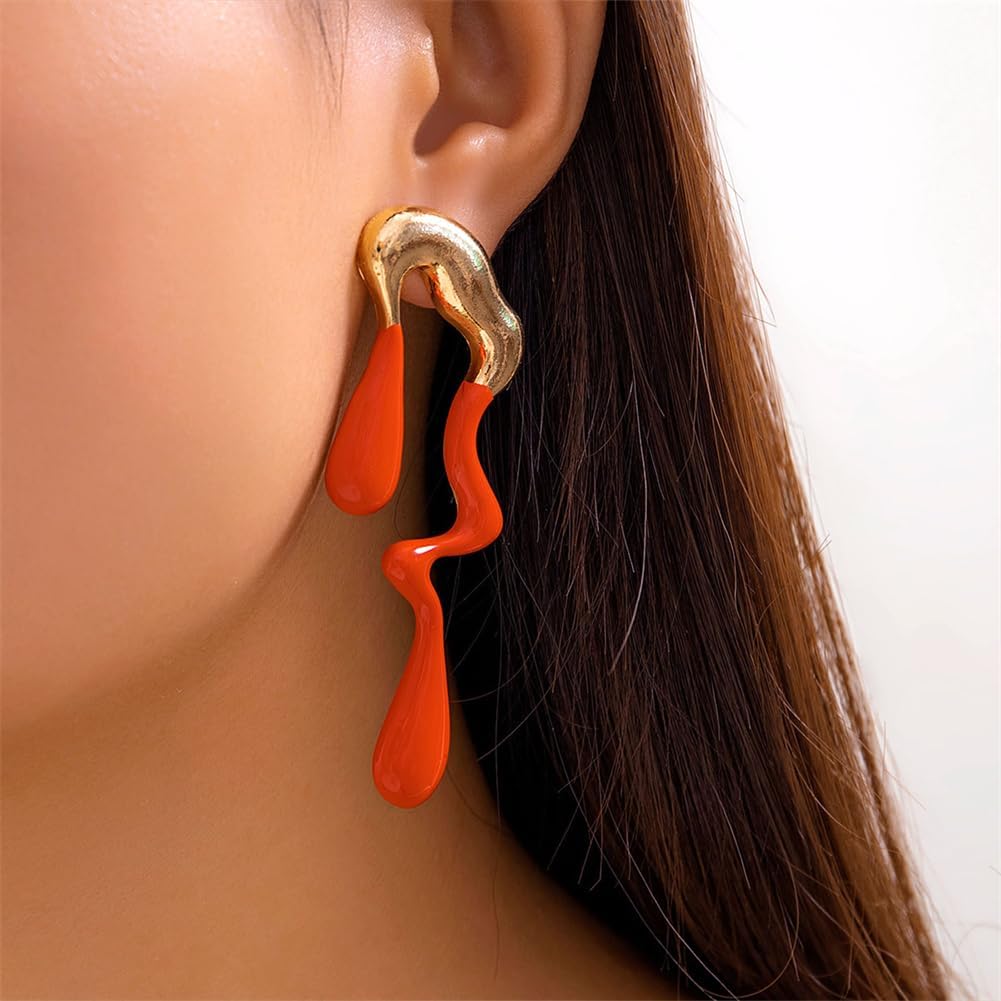 Irregular WaterDrop Earrings Melted Liquid Asymmetrical Drop Earrings for Women Embrace Minimalist Statement Earrings Jewelry