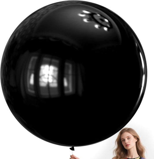 KAWKALSH Black Balloons 9pcs 36 Inch Extra Large Big Jumbo Giant Matte Black Latex Helium Balloons for Graduation Halloween New Year Anniversary Birthday Retirement Party Decorations