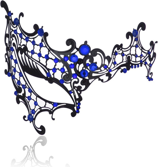 MYMENU Masquerade Mask for Women Shiny Rhinestone Metal Mask Venetian Mask for Party Prom Ball