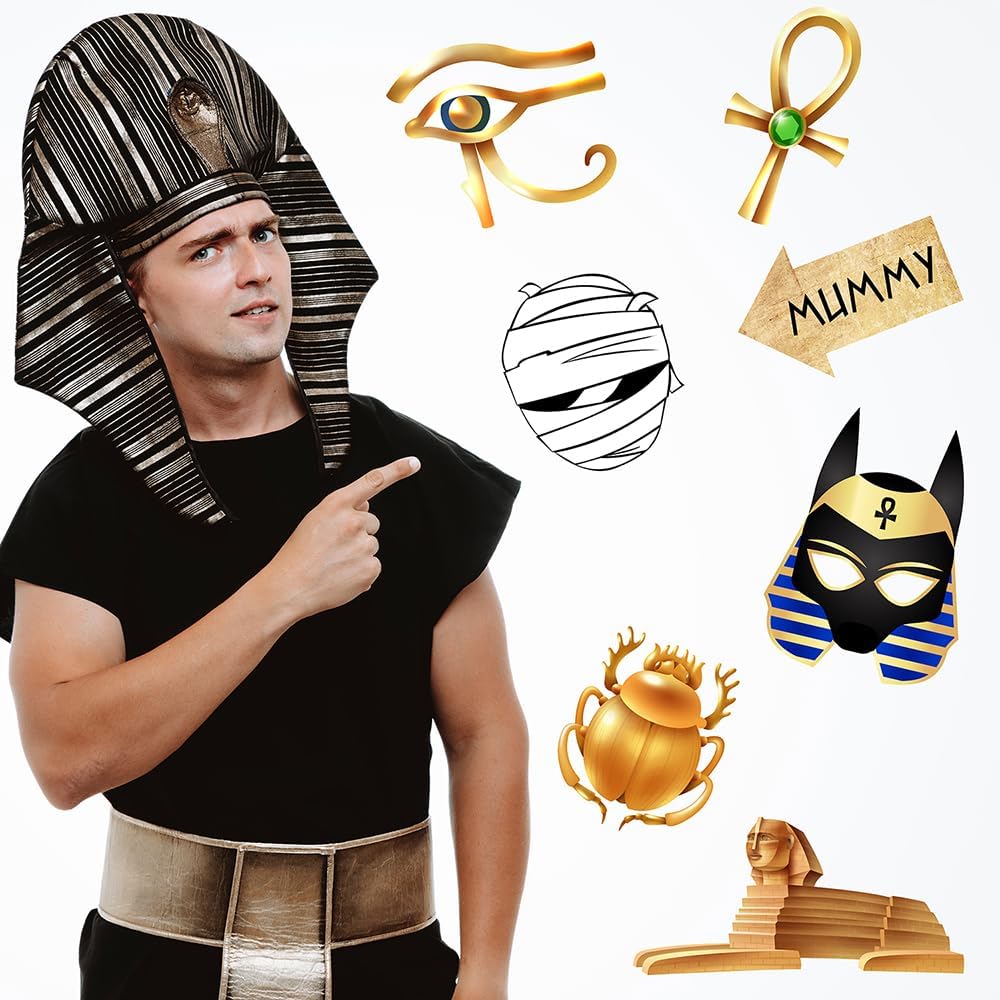 Ancient Egyptian Photo Booth Props, 28pcs Ancient Egypt Photo Booth Props, Htabiol Ancient Egyptian Party Decorations, Egyptian Decor, Fit for Ancient Egypt Party Decor, Egypt Birthday Party Decor