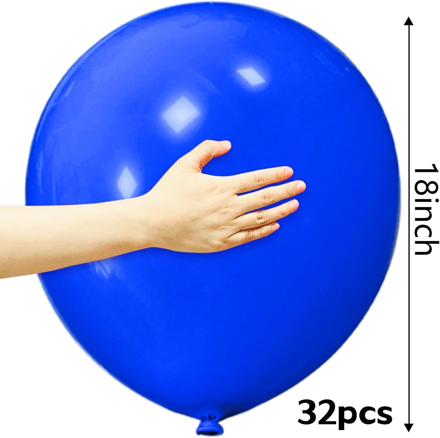 32Pcs Dark Blue Big Balloons 18 Inch, Round Large Latex Party Balloons for Birthday Wedding Decorations.(Dark Blue)