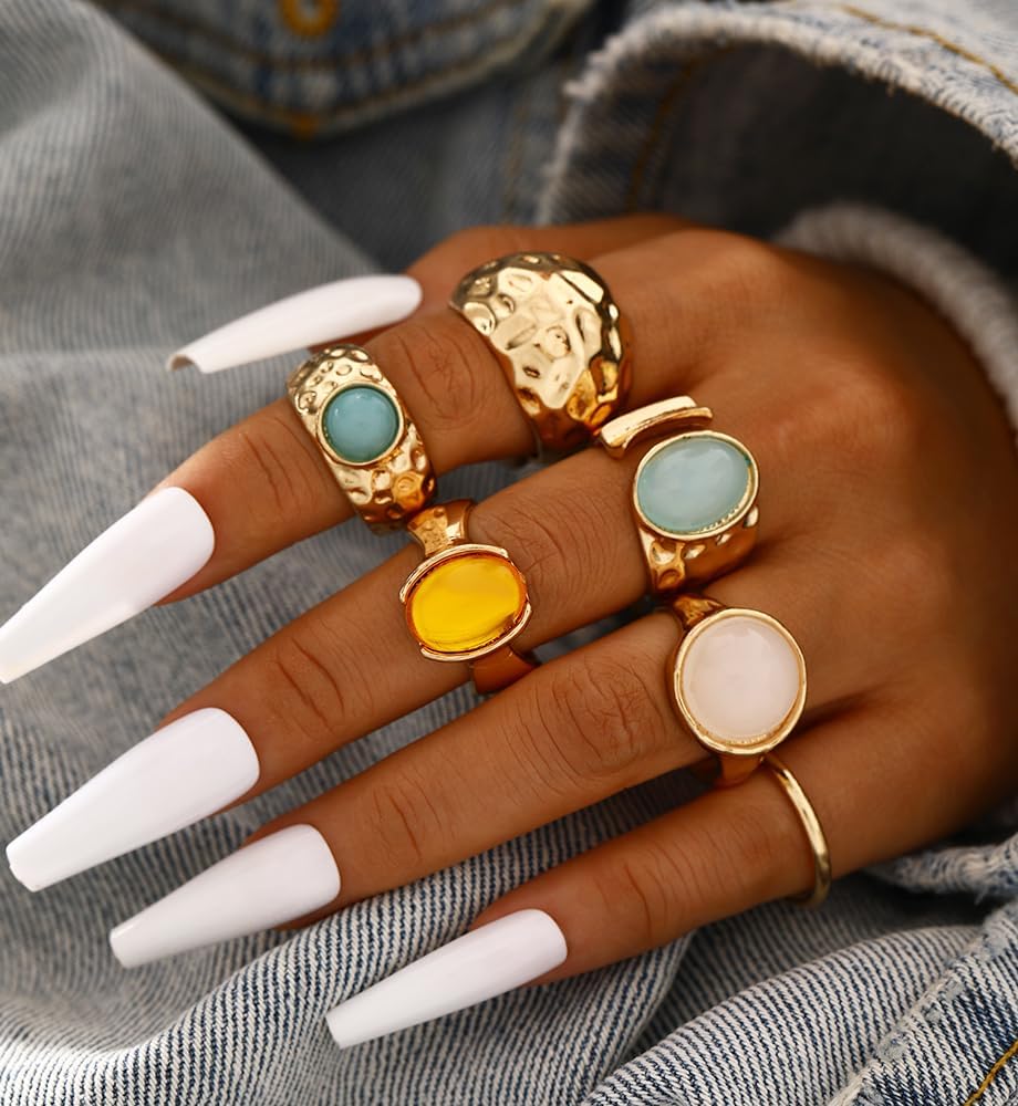 iF YOU 25 Pcs Gold Knuckle Ring Set for Women, Chunky Stackable Finger Midi Rings, Silver Simple Stacking Cute Rings Pack Trendy Stuff Jewelry Gift