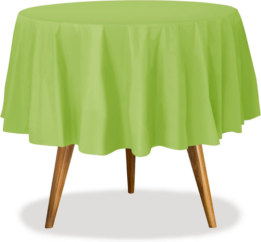 Lime Green Disposable Plastic Tablecloth for Round Tables (36 Pack) Table Cloths for Parties, Events & Weddings, Indoors & Outdoors, 84 inches, Plastic Table Cover