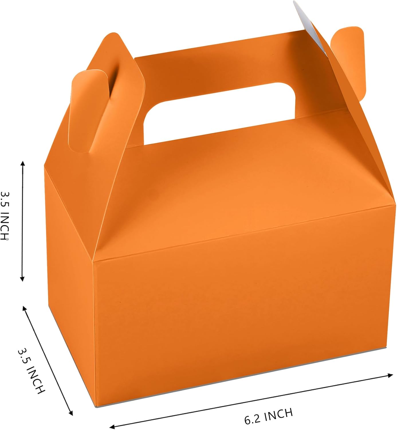 XAGLVV 24 Pack Orange Gable Boxes with Handles 6.2x3.5x3.5 Inch Paper Party Favor Gift Box for Halloween Party Favors Thanksgiving Fall Festivals Kids Birthdays