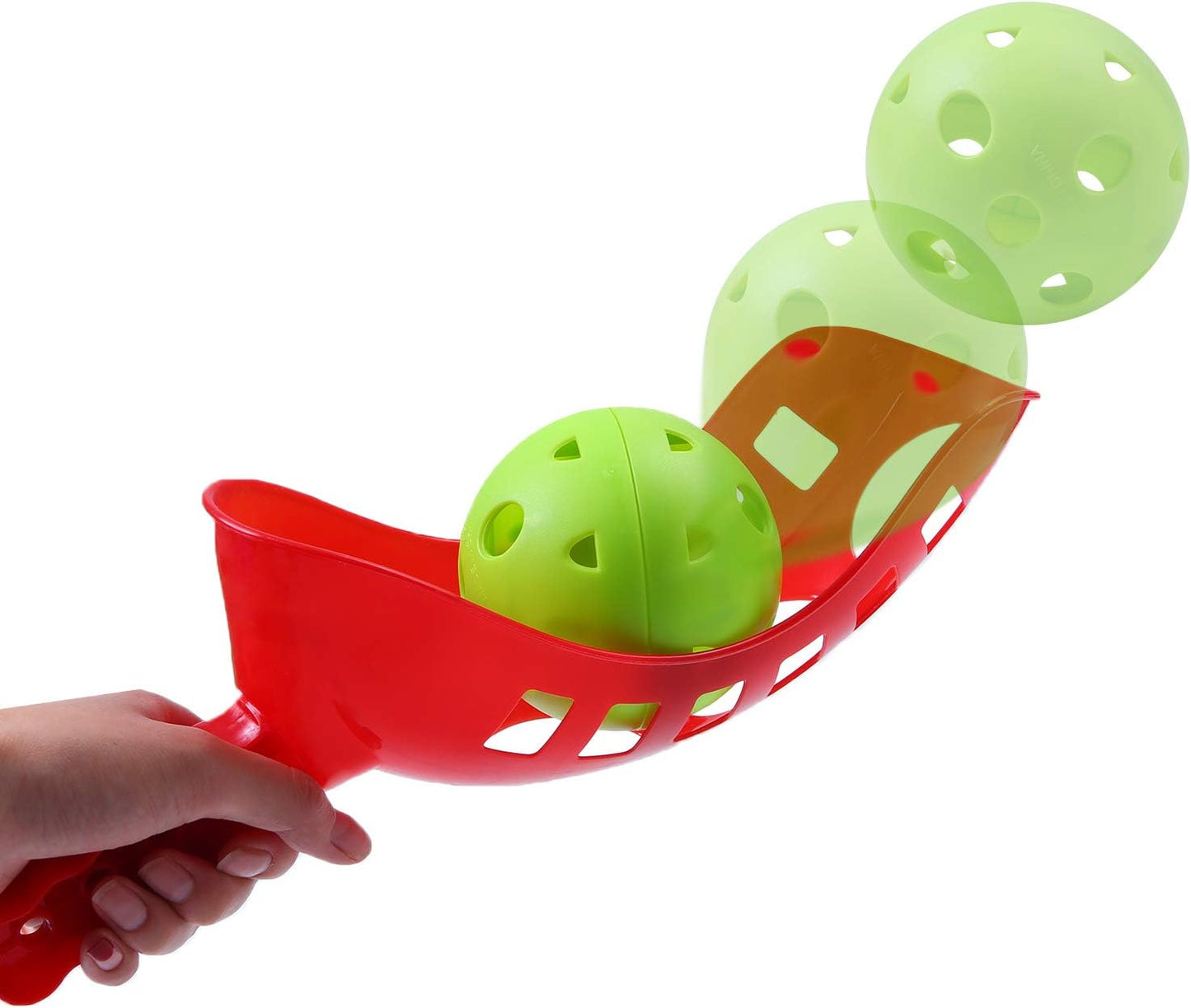 Cooraby Scoop Ball Game Scoop and Ball Toss Set Toss Catch Game Toy Lacrosse Racket Game with Storage Bag, 4 Scoops and 2 Balls