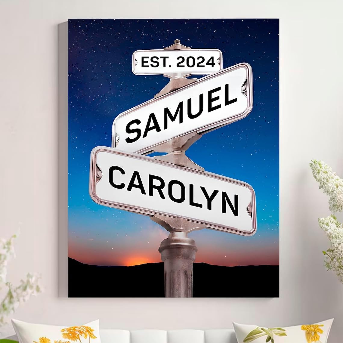 Personalized Crossroad Couples Street Sign Vintage Customize Name And Date Valentine's Day Christmas Birthday Wedding Anniversary Engagement Gifts For Him Her Boyfriend Girlfriend Wife Husband #26
