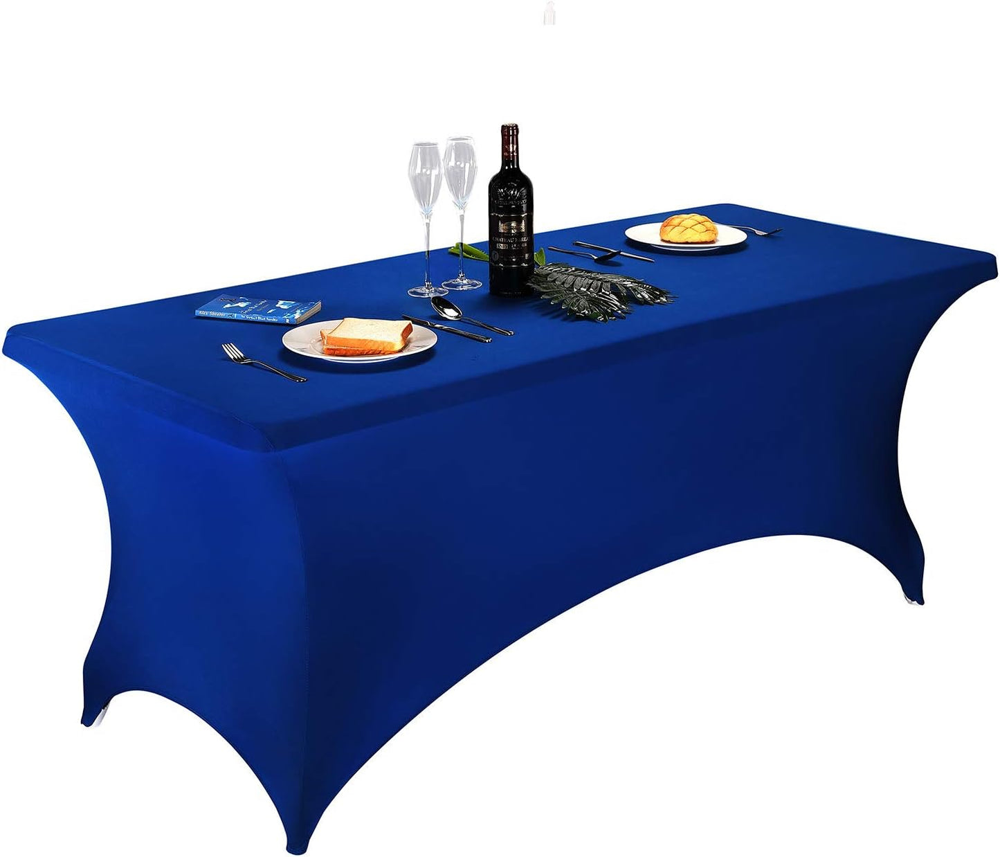 LZY Spandex Fitted Stretch Table Cover for 6 ft or 4ft or 8ft Folding Table, Rectangular Cocktail Tablecloth, Perfect for Party or Banquet
