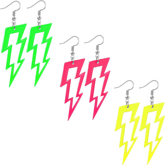 80s 90s Neon Earrings for Women Retro Cassette Tape Hoop Earring Candy Color Lightweight Acrylic Stud Dangle Earrings for 80S Costume Outfits Dancing Glow Party Accessories