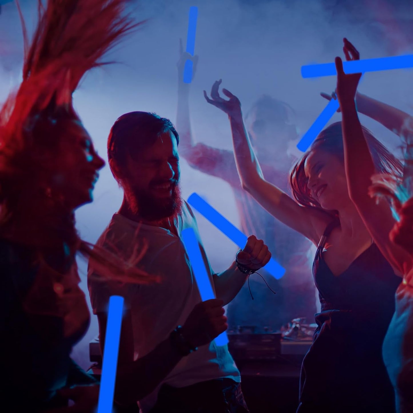 Blue Glow Foam Wand, 36 Pcs Giant LED Light Up Sticks Flashing Glowing Baton Wands Party Supplies for Wedding, Raves,Concert,Birthday,Christmas, Halloween,Sporting Events