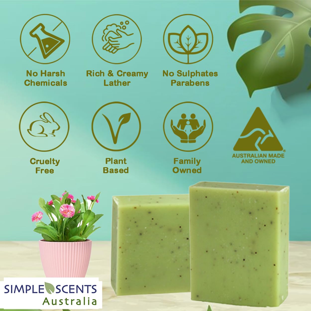 Lemon Myrtle Scented Natural Soap Bars (12 Bars), 3.5oz Moisturizing French Triple Milled Soap Bars Enriched with Shea Butter - Pure Plant Oil Bath & Body Bars