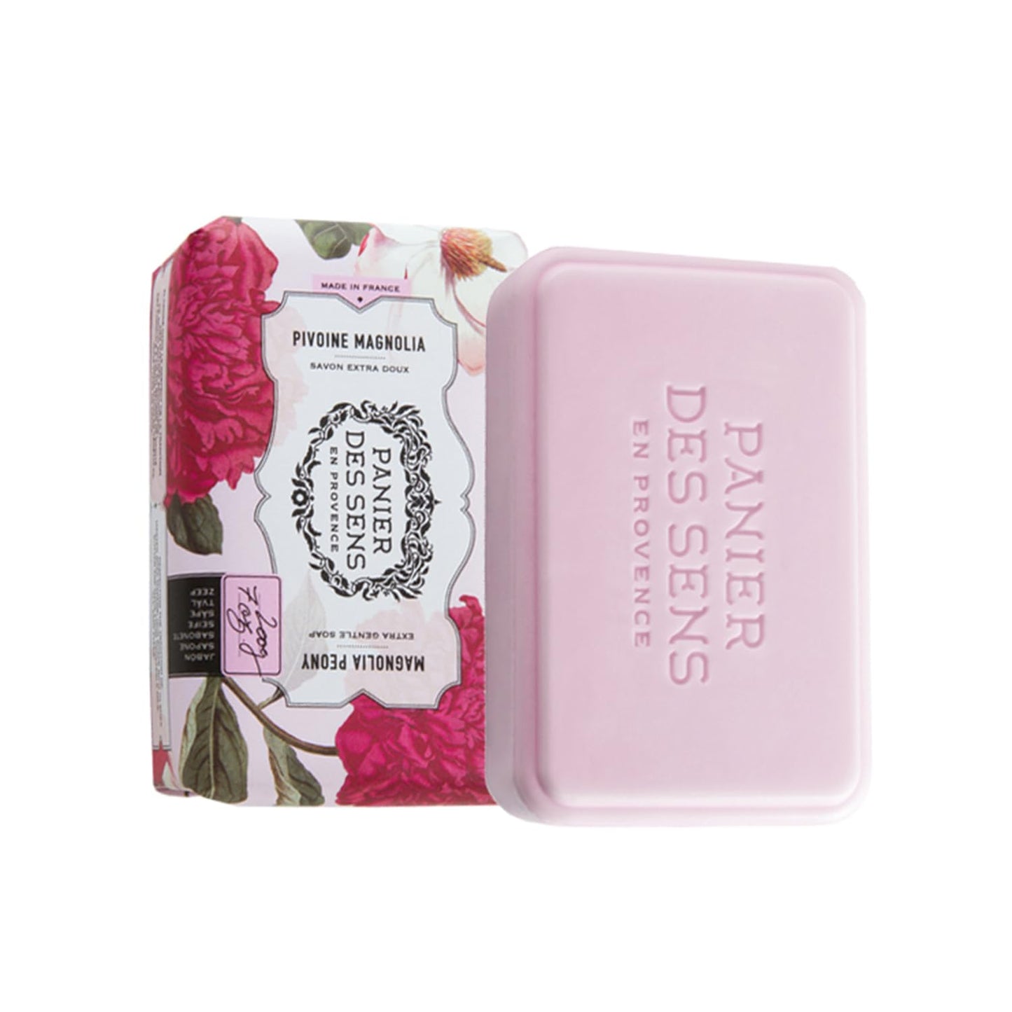 Panier des Sens Magnolia Peony Shea butter natural bar soap, bath & body soap bars - Made in France 95% natural - 2 bars, 7oz/200g each