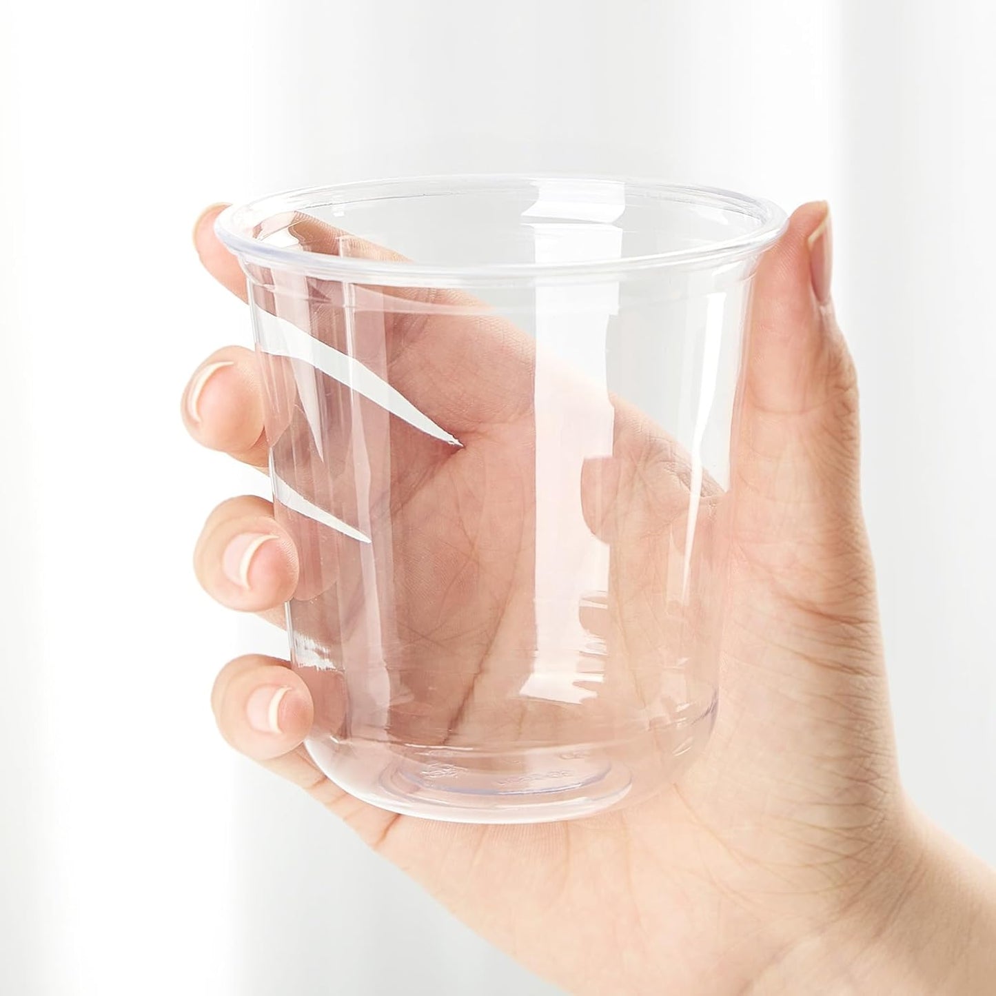 50 Pcs Disposable Stemless Wine Glasses, 12 Oz Clear Plastic Cold Drinking Cups Party Cups for Wedding, Meeting, Catering, Cocktail