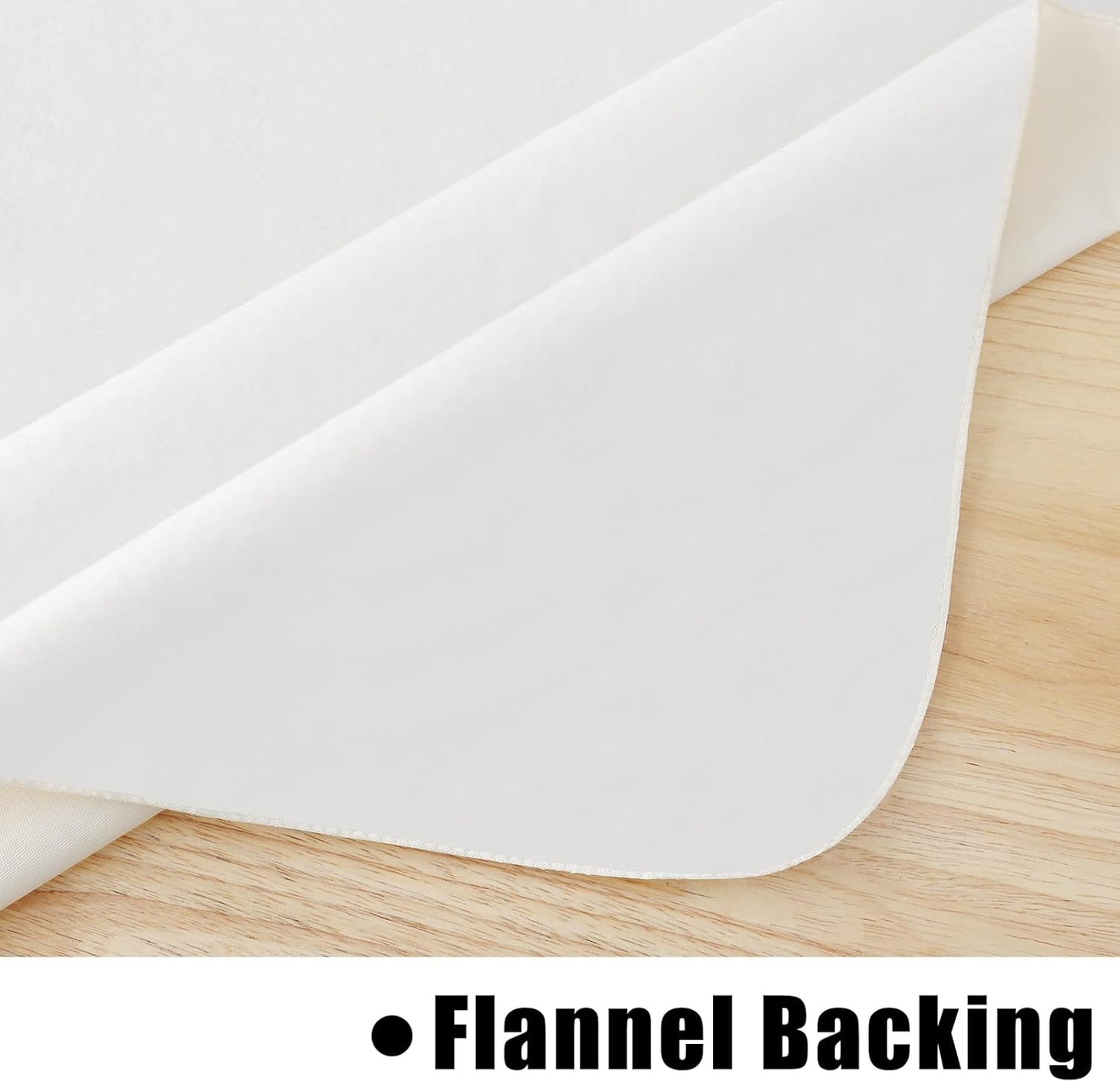 homing 2 Pack Rectangle Vinyl Tablecloth, Waterproof Spillproof Plastic Flannel Backed Table Cloth, Wipe Clean Table Cover for Dining, Buffet Parties and Camping (Beige, 60" x 84")