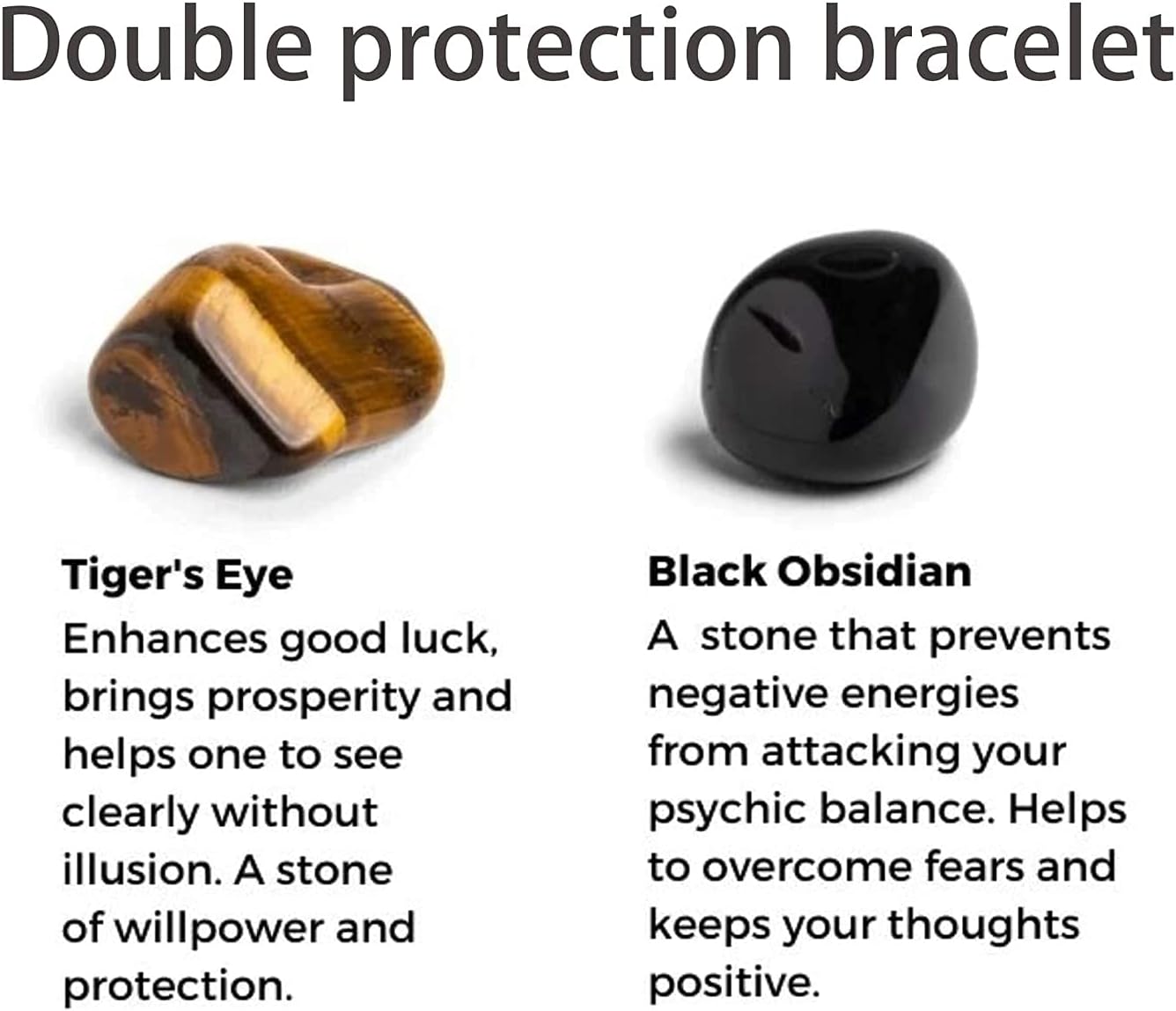 FRG Initials Bracelets for Men Letter Link Handmade Natural Black Onyx Tiger Eye Stone Beads Braided Rope Meaningful Bracelet