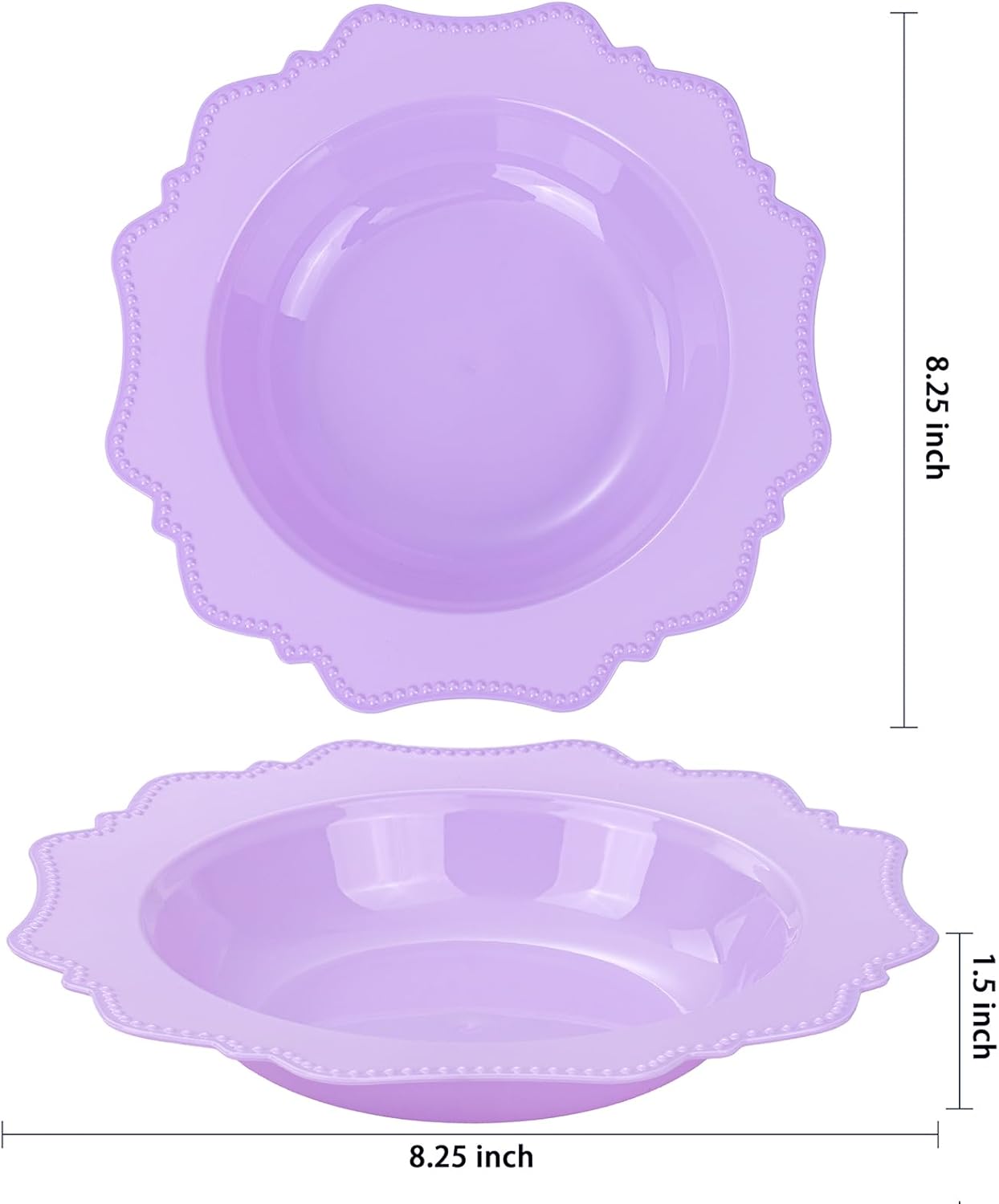 COLOSUS 60 Pack Lavender Purple Plastic Bowls, 12 oz Disposable Soup Bowls, Premium Plastic Dessert Bowls,Heavy-duty Salad Bowl for Party, Wedding, Dinner, Christmas, Thanksgiving, and Catering