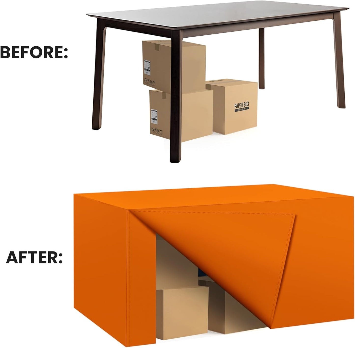 Ascoza 2 Pack Fitted Tablecloth for 4 Foot Rectangle 48 x 24 Inch Orange Table Covers Water Resistant Polyester Cloth for Folding, Parties,Display, Trade Show (Orange)