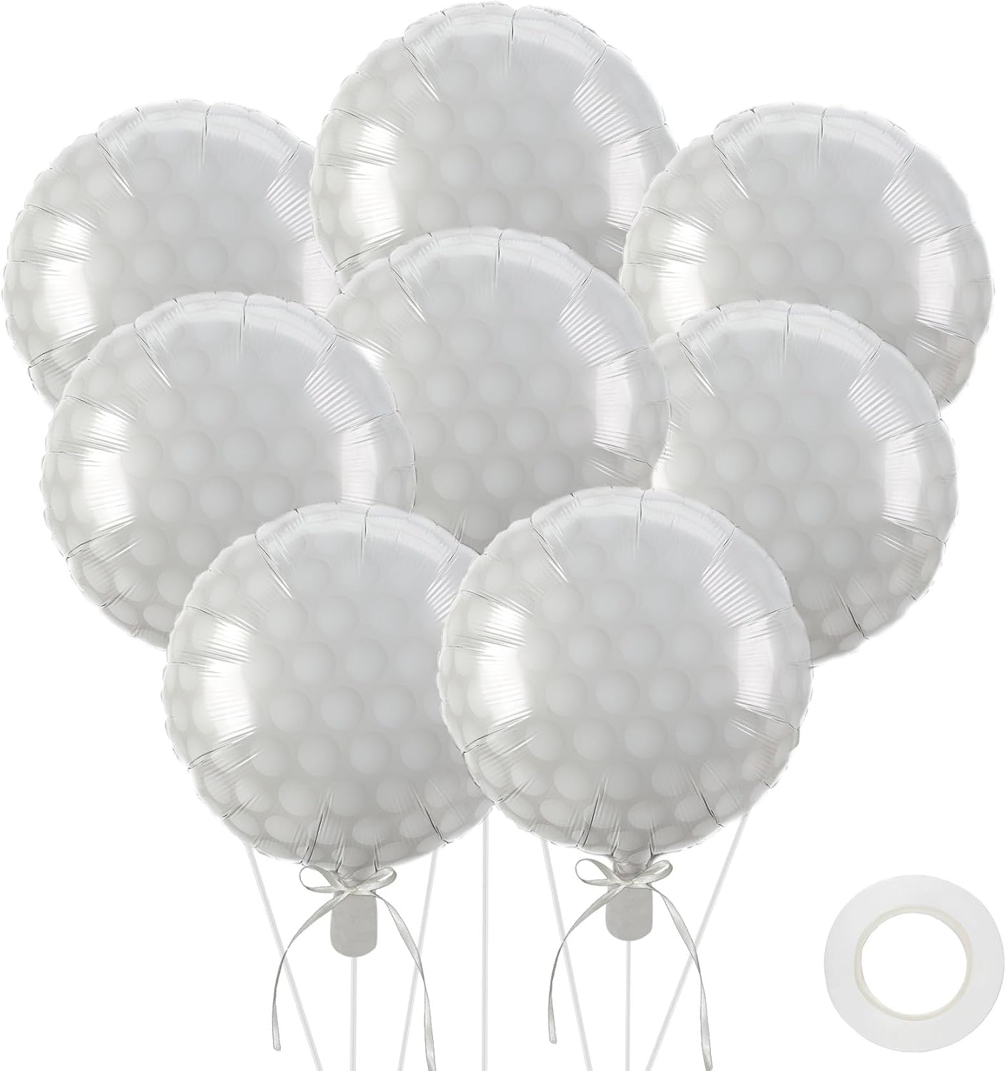 8 PCS 18 Inch Golf Balloons Golf Party Decorations Supplies Themed Birthday Party Decor Sports Giant Large Ball Balloon Christmas Mylar Foil Helium Aluminum Balloon Gender Reveal Baby Shower