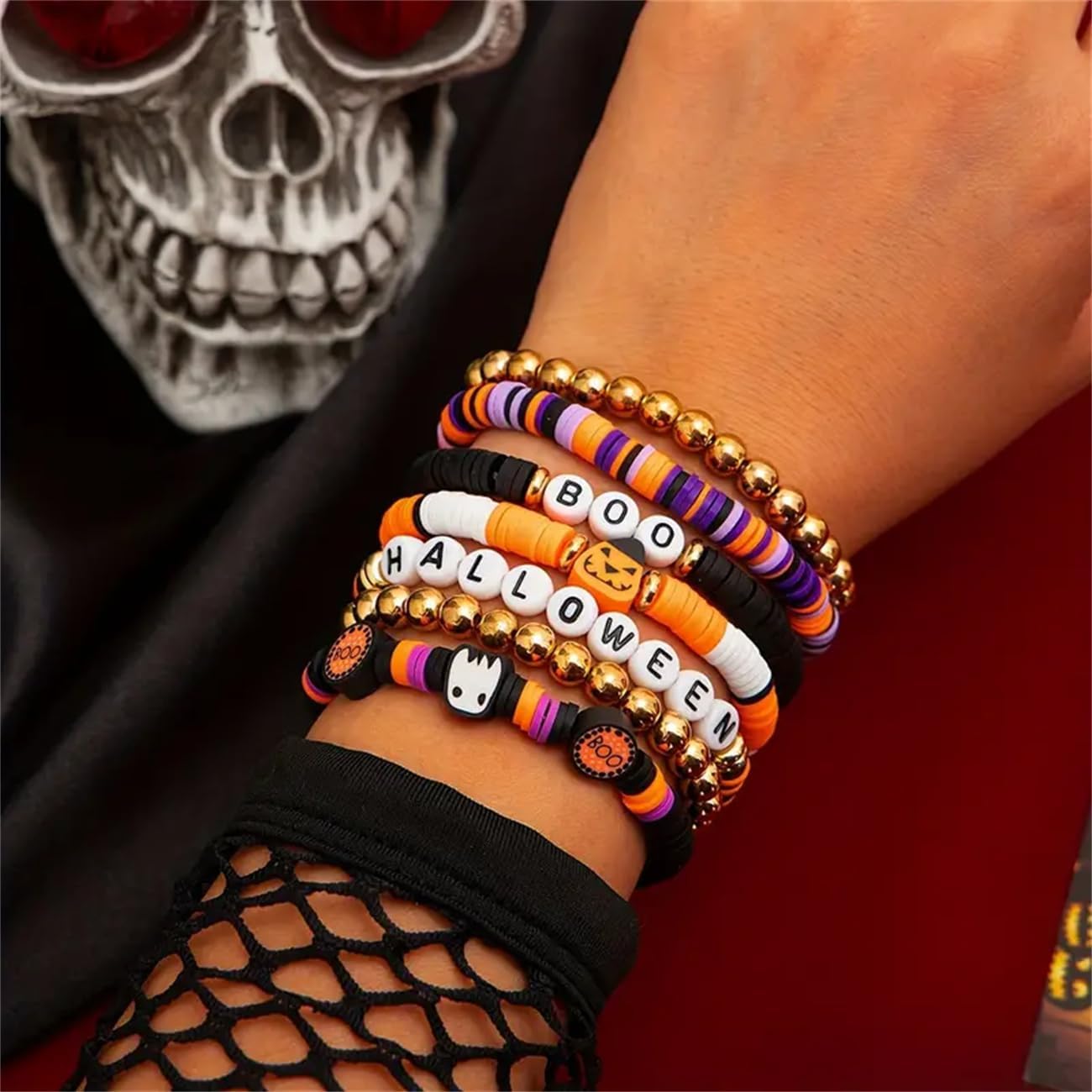 Friendship Bracelets for Women - Heishi Surfer Colorful Smile Evil Eye Clay Beaded Stretch Bracelets Elastic Layering - Stackable Boho Disc Y2K Aesthetic Summer Jewelry Set.