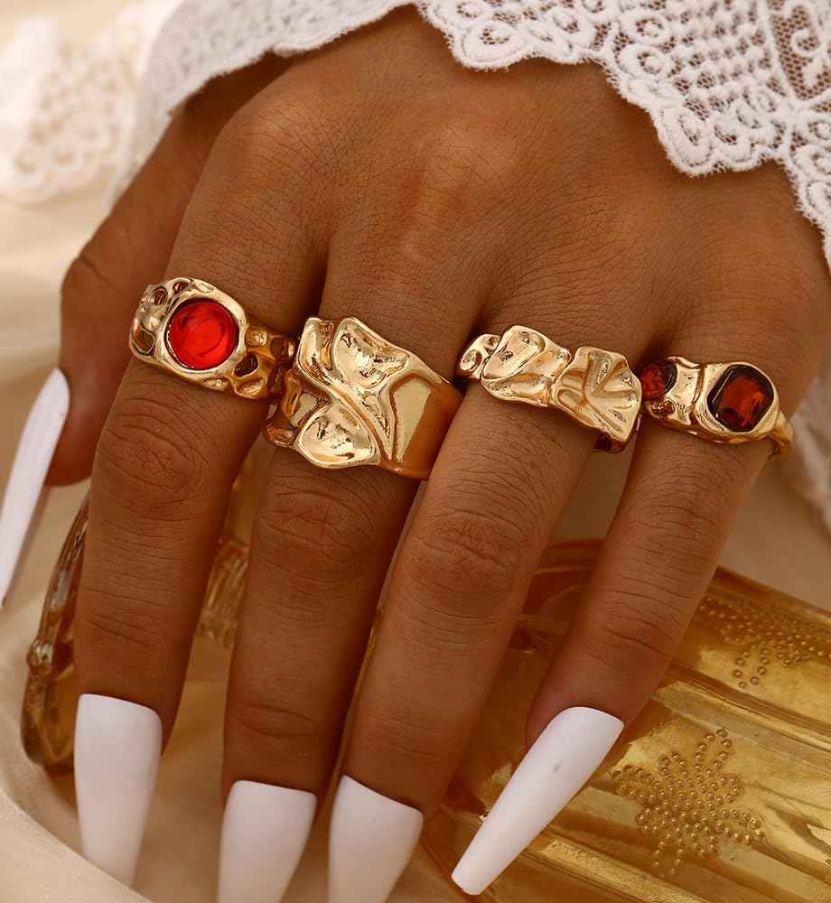 iF YOU 25 Pcs Gold Knuckle Ring Set for Women, Chunky Stackable Finger Midi Rings, Silver Simple Stacking Cute Rings Pack Trendy Stuff Jewelry Gift