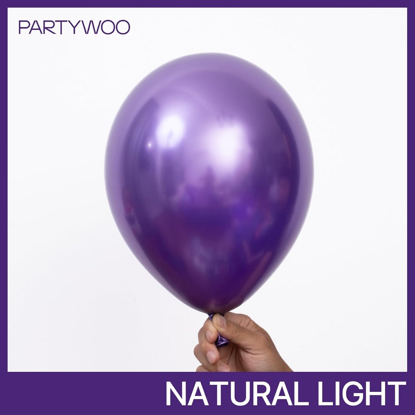 PartyWoo Metallic Purple Balloons 50pcs 12 Inch Chrome Purple Latex Helium Balloons for Mardi Gras Graduation Wedding Bachelorette Baby Shower Anniversary Birthday Party Decorations Purple-G105